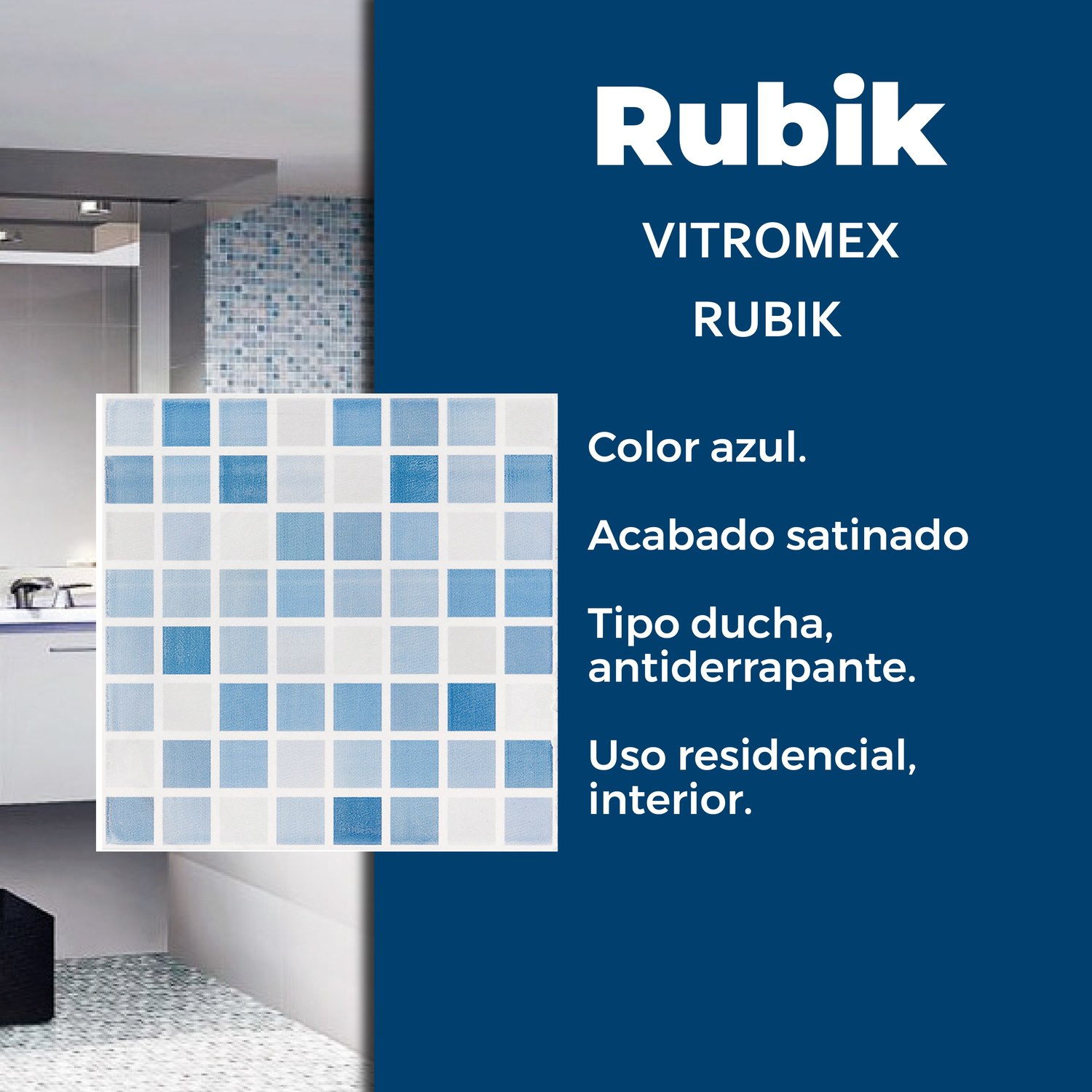 Piso Rubik Azul Vitromex 20x20 cm