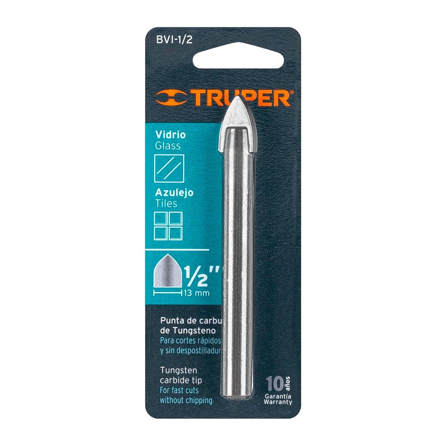 Broca Vidrio Azulejo Truper ½ pulg