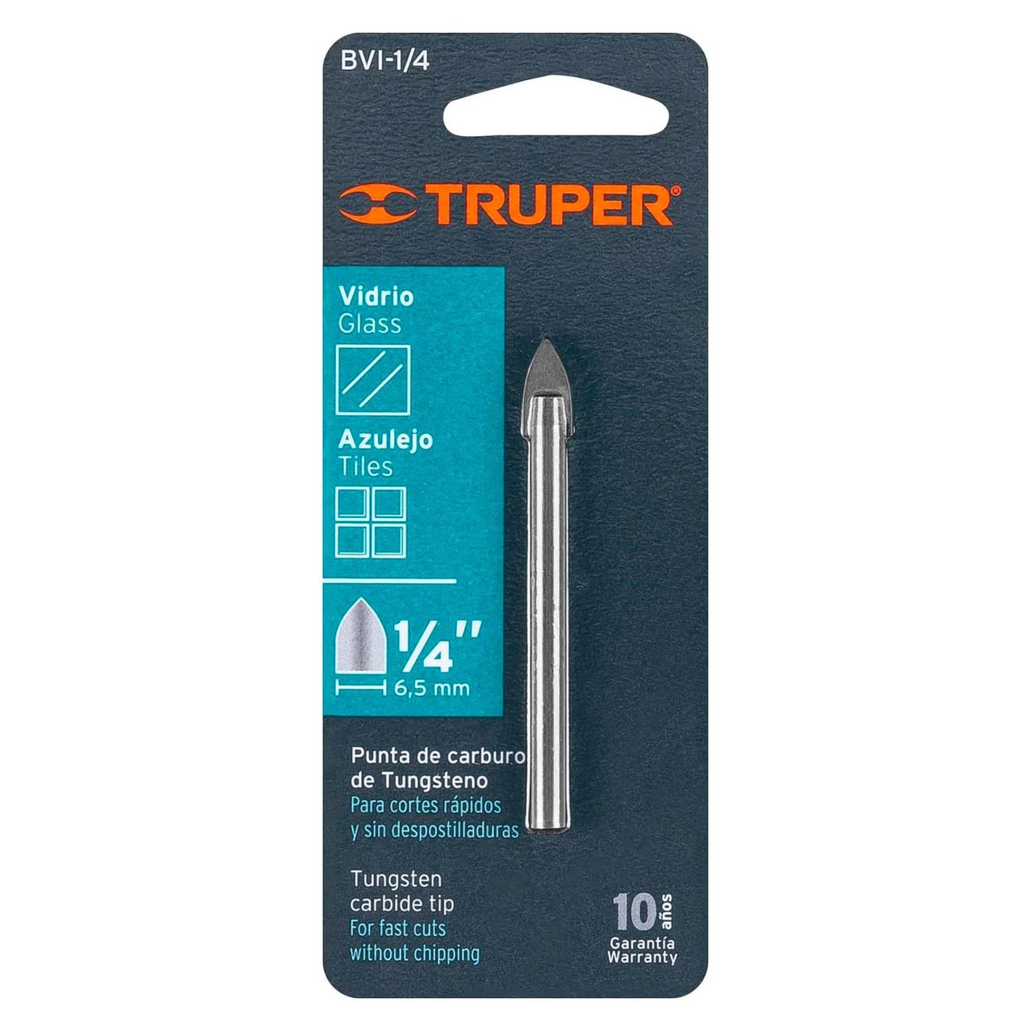 Broca Vidrio Azulejo Truper ¼ pulg