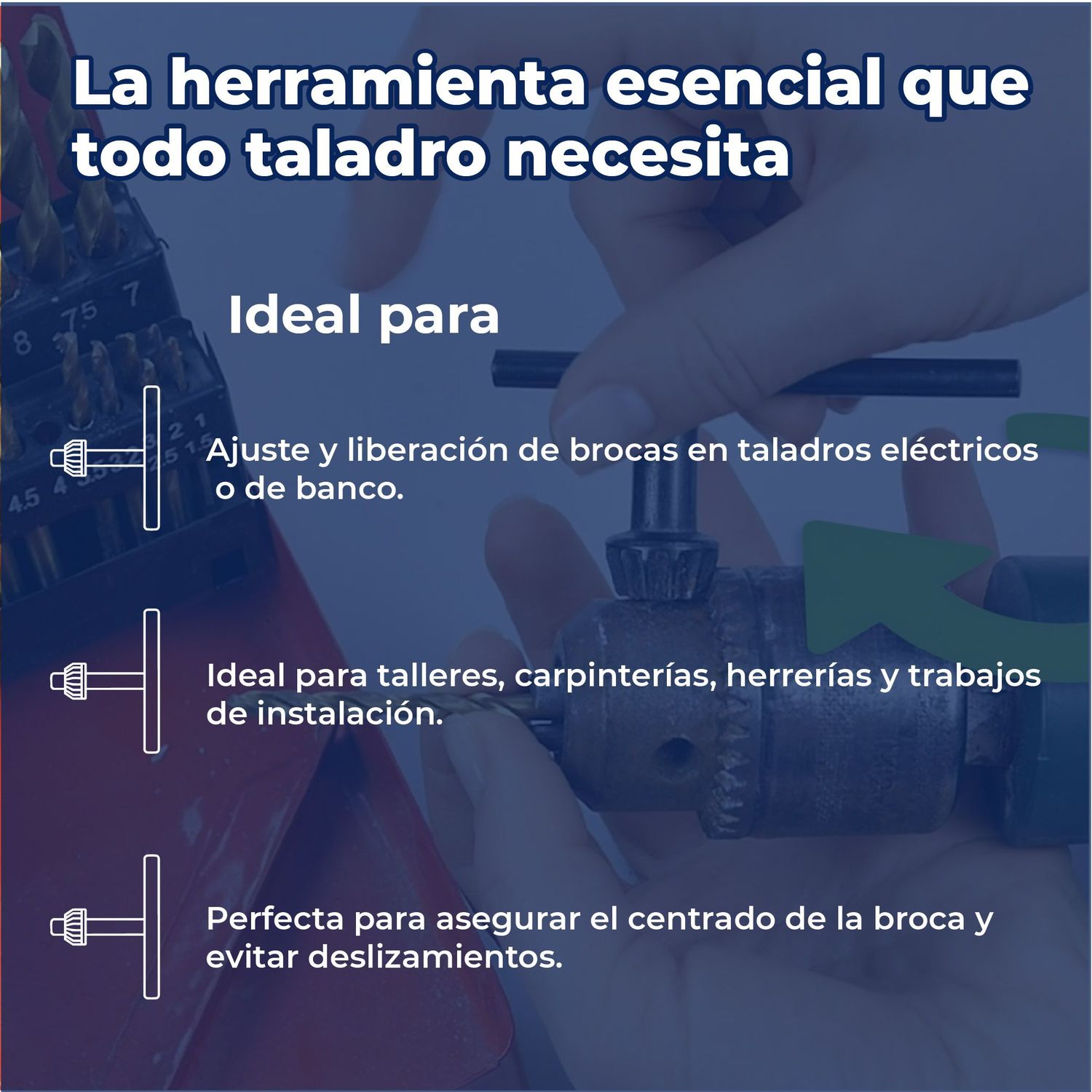 Llave para broquero taladro 3/8 pulgadas Truper