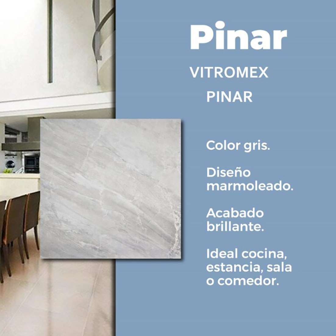Piso Pinar Gris Vitromex 55 x 55 cm