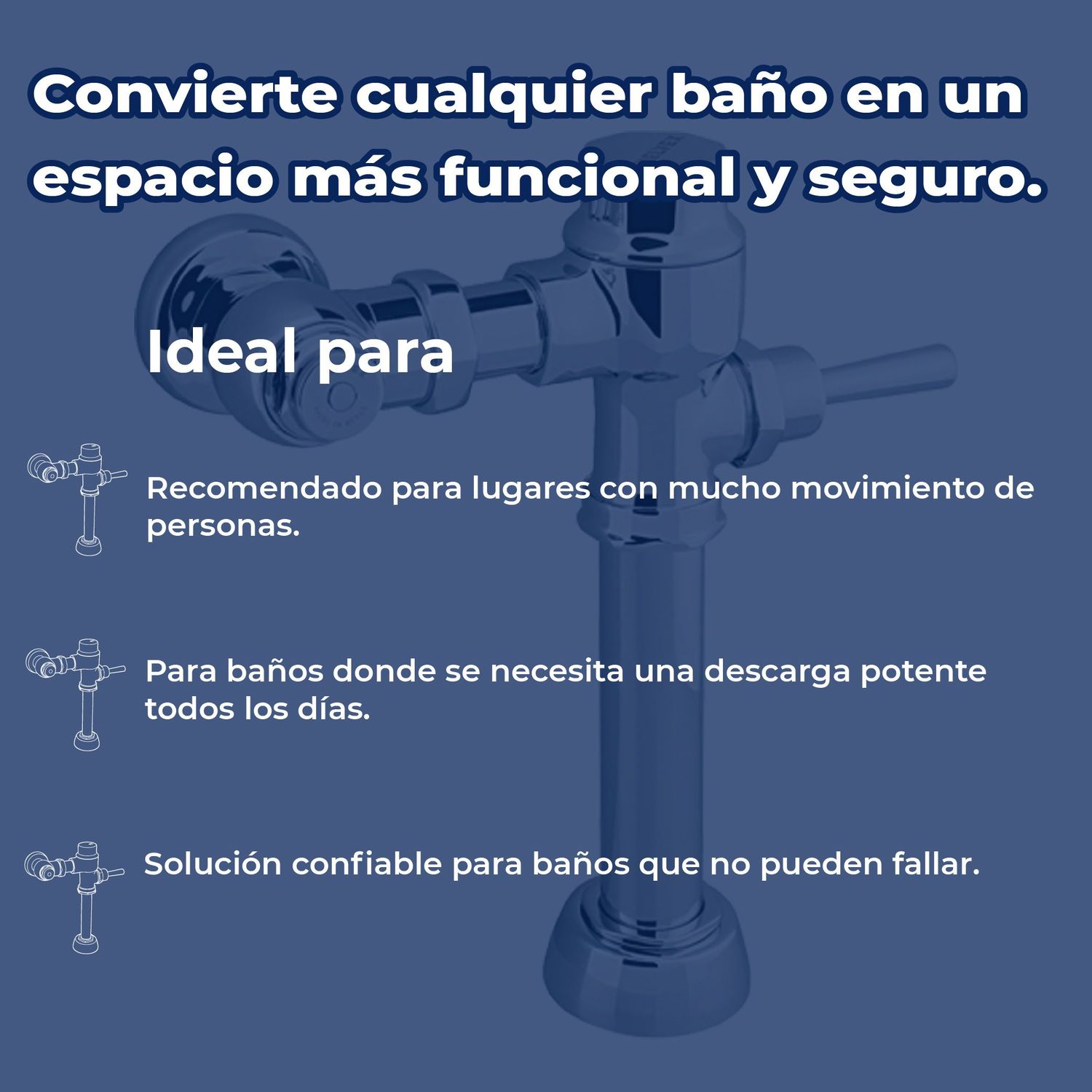 Fluxómetro de Manija Sanitario Helvex 1 L Spud 19 mm 185-19-1