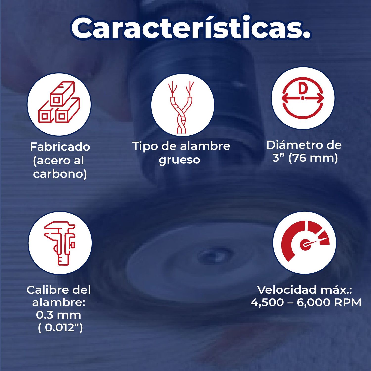 Carda Circular Truper Alambre Grueso 3 pulg