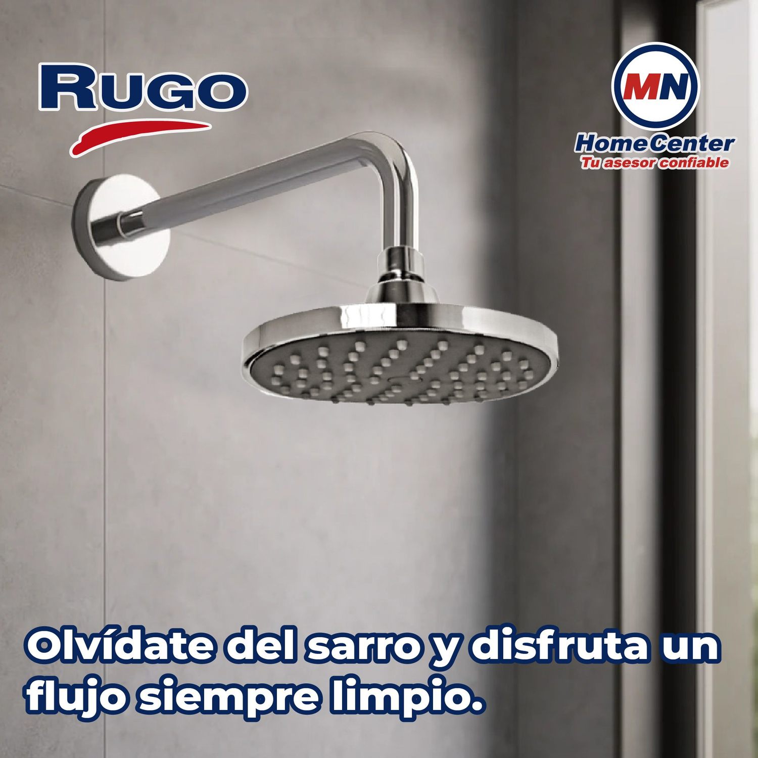 Regadera Redonda Sin Brazo Amsterdam 6" Antisarro Rugo Cromo