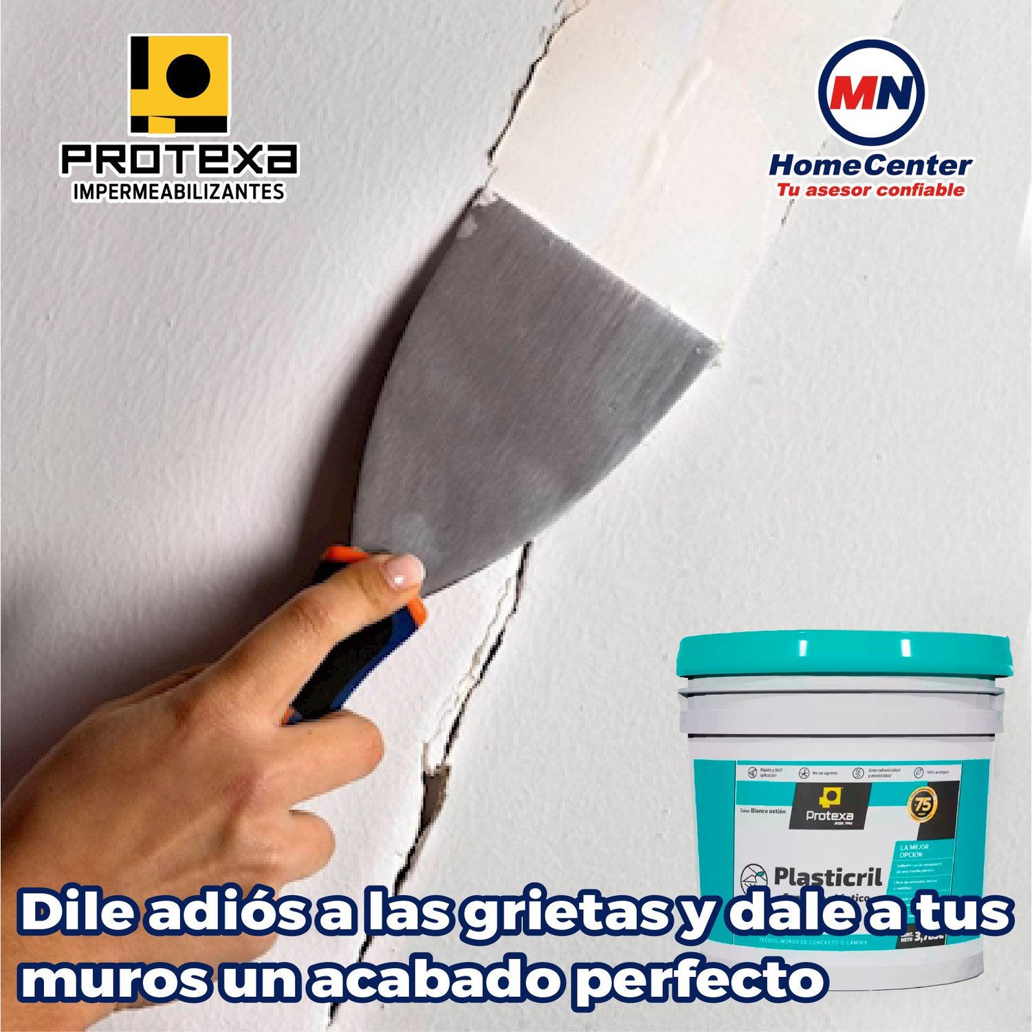 Resanador Grietas Cemento Acrílico Plasticril Blanco 4l