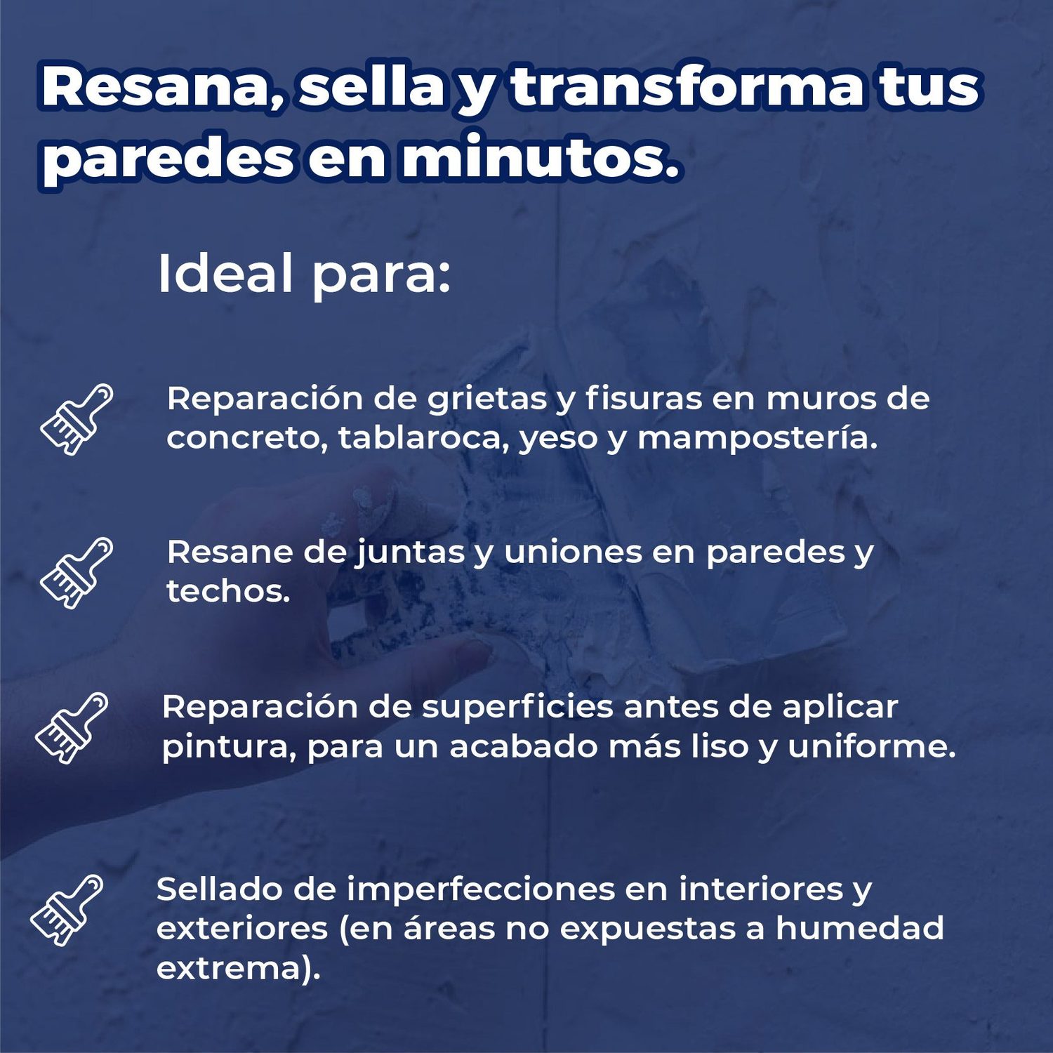 Resanador Grietas Cemento Acrílico Plasticril Blanco 4l