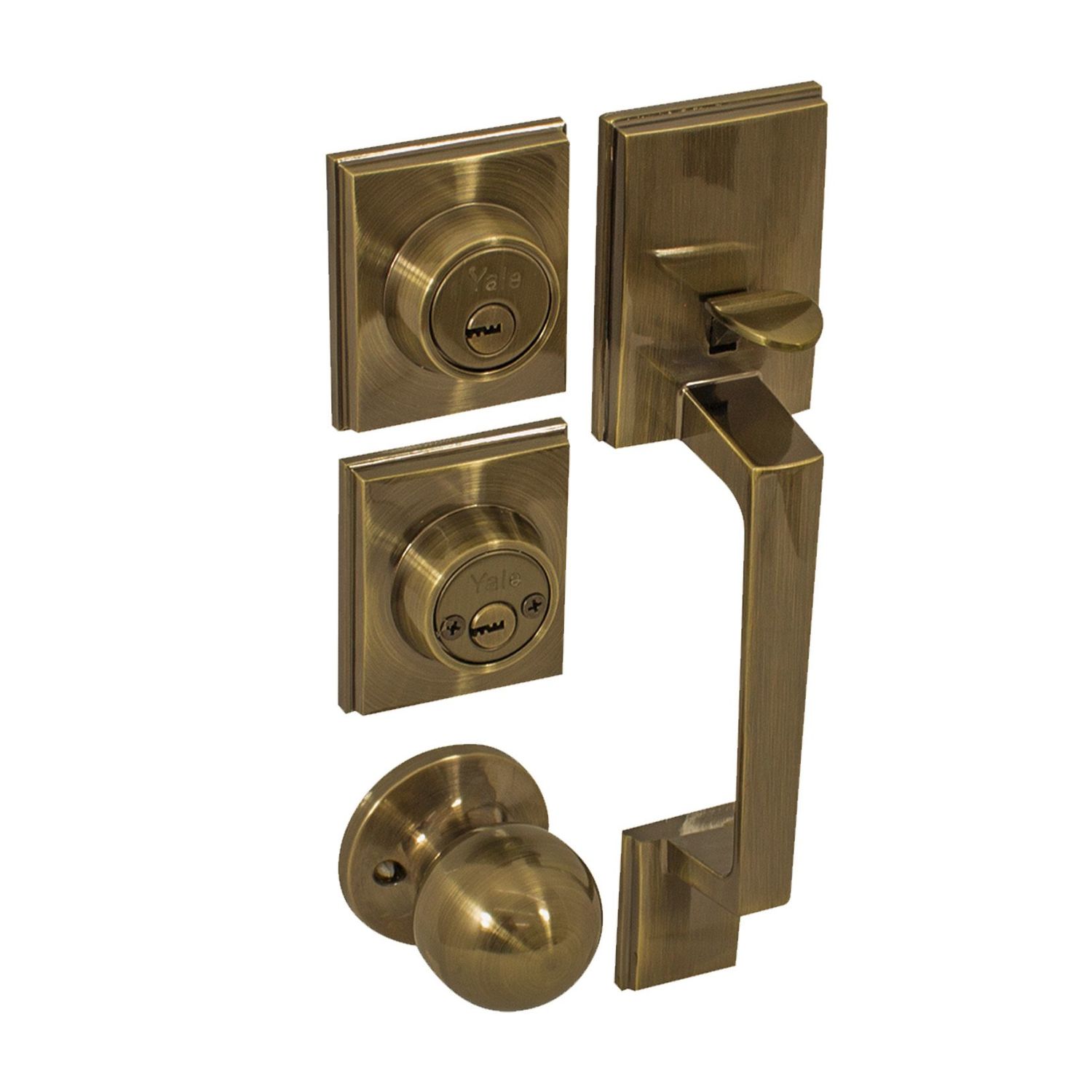 Cerradura Entrada Gatillo Yale Nápoles Latón Antiguo Ll/Ll