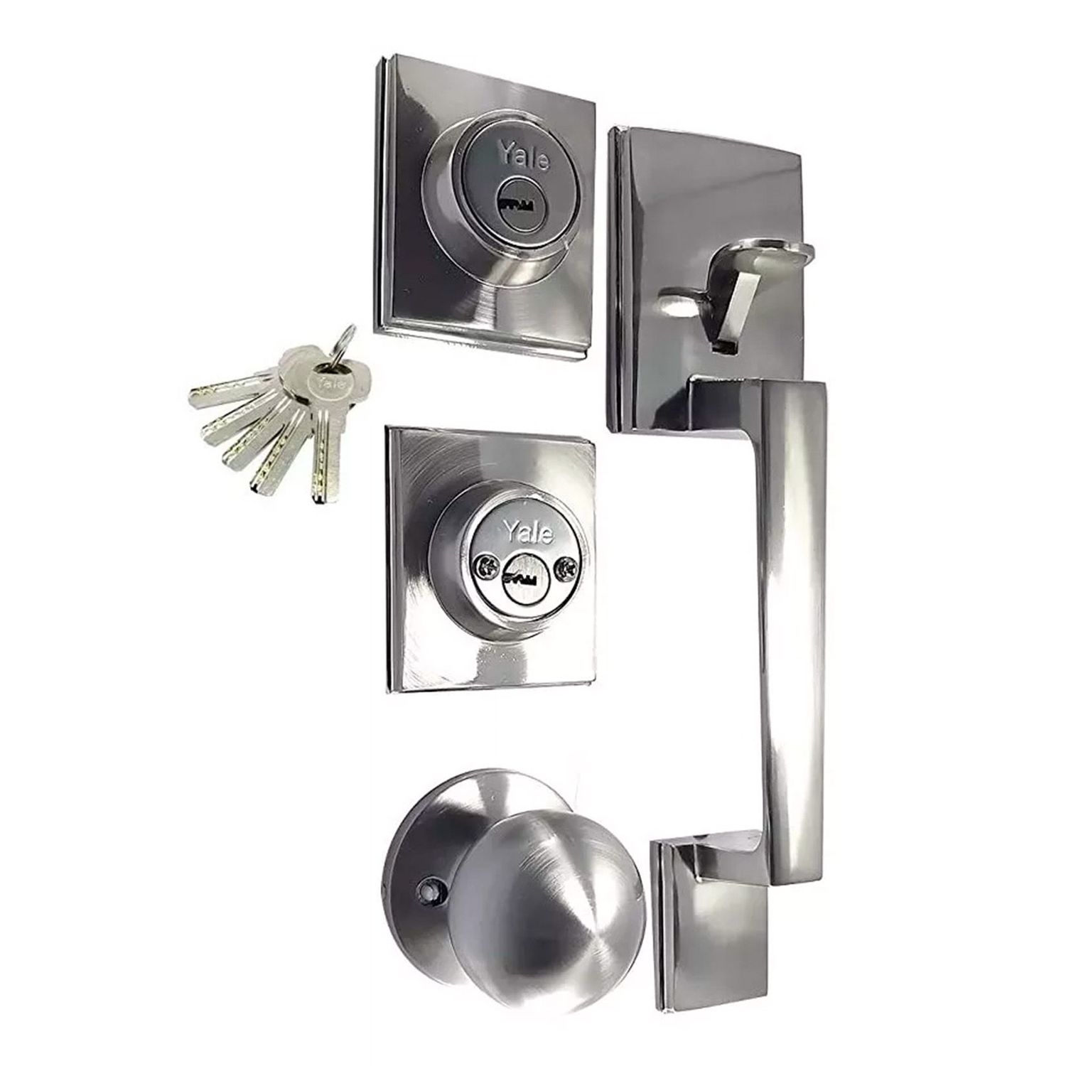 Cerradura Entrada Gatillo Yale Nápoles Niquel Satinado Ll/Ll