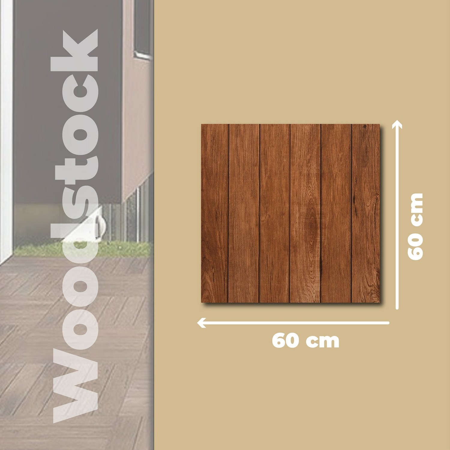 Piso Woodstock Walnut Daltile 45 x 45 cm