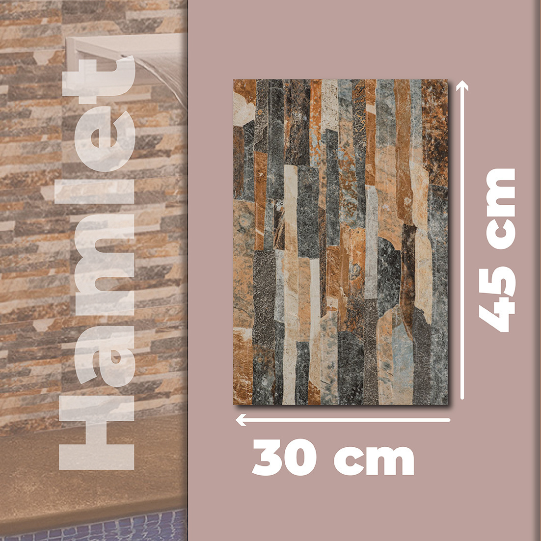 Muro Hamlet Motley Daltile 30 x 45 cm