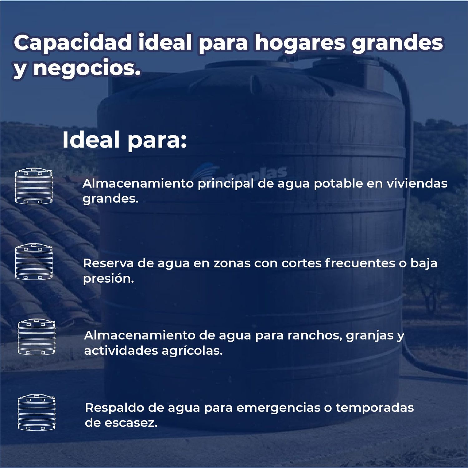 Tanque Agua Rotoplas Estándar Negro 15000 L