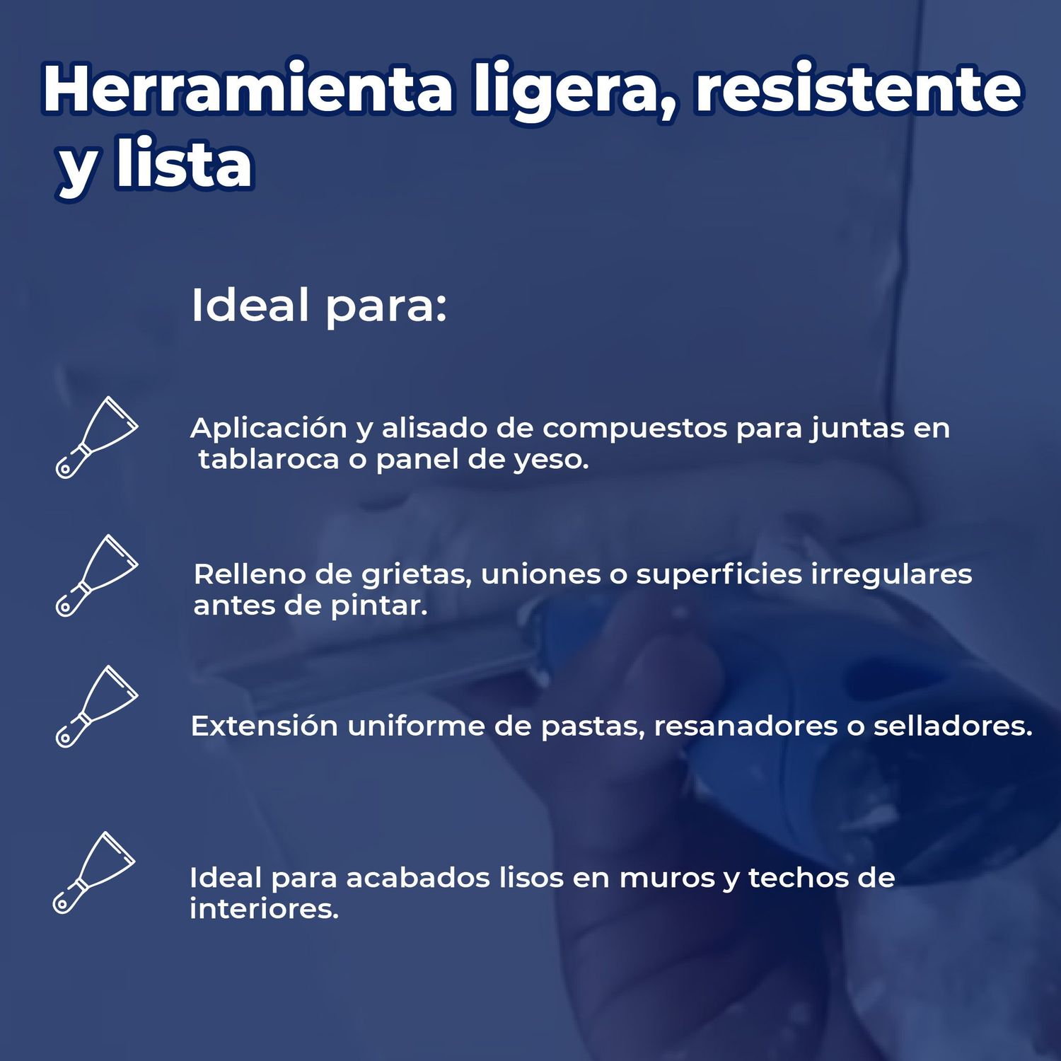 Espátula Mango Plástico Labeled 6 pulg Acero Azul