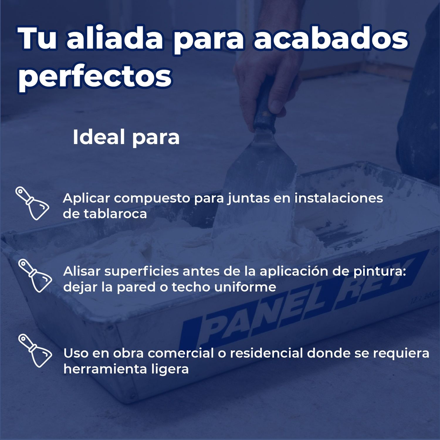 Espátula Mango Plástico Labeled 8 pulg Acero Azul