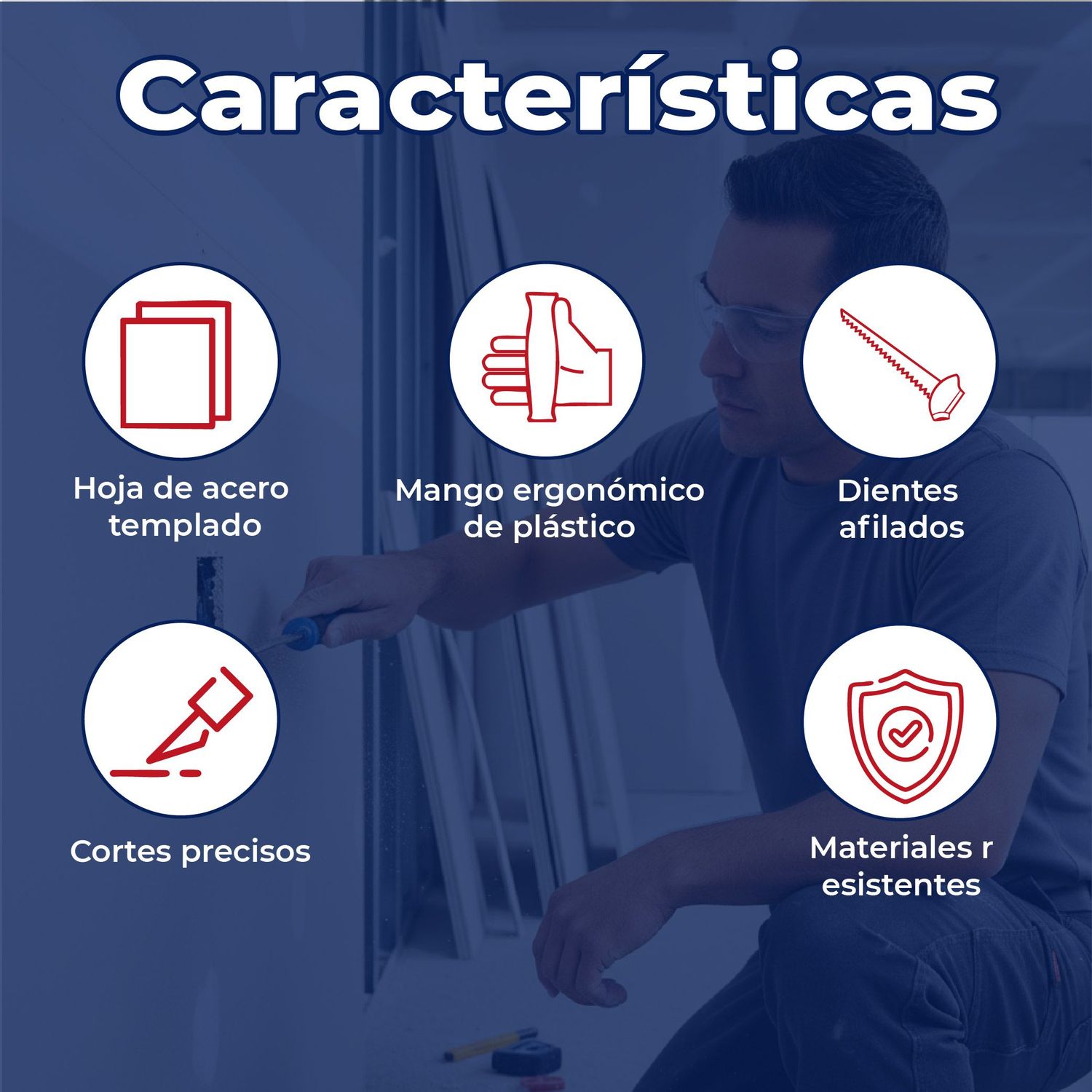 Serrotillo Para Paneles de Yeso 6 1/2” Mango Plástico Panel Rey