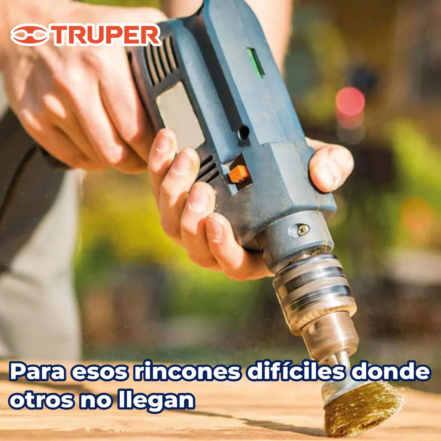 Carda de copa 1" alambre grueso para taladro Truper