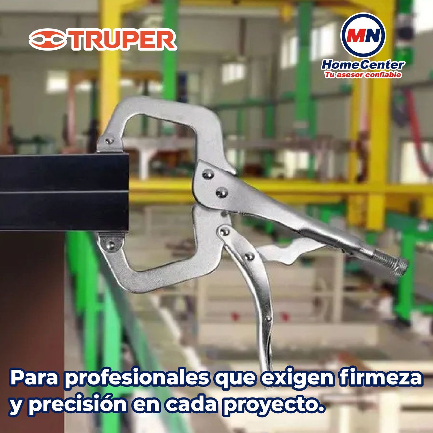 Pinza de presión 11" tipo "C" con mordaza autoajustable Truper
