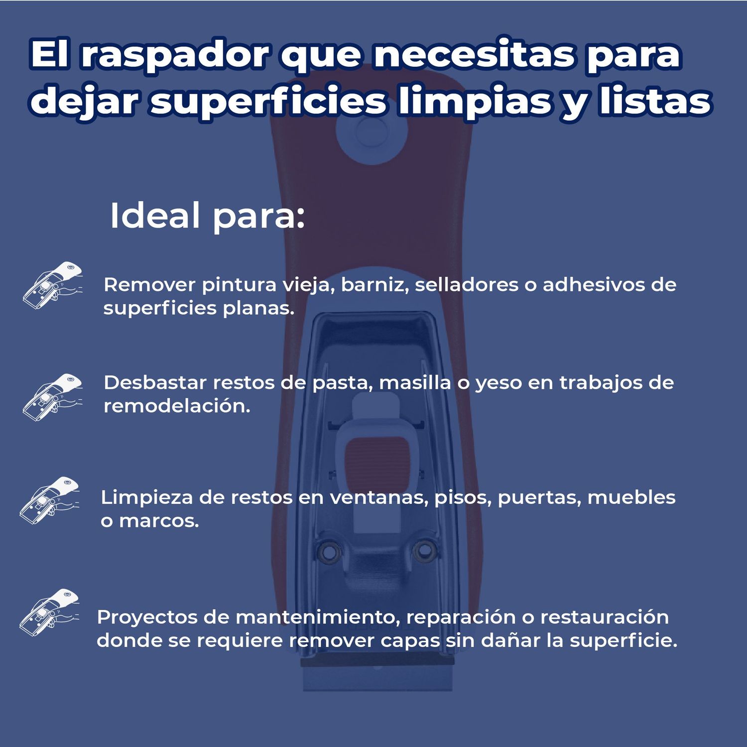 Raspador Con Cuchillas de 1-1/2" Mango Ergonómico Truper