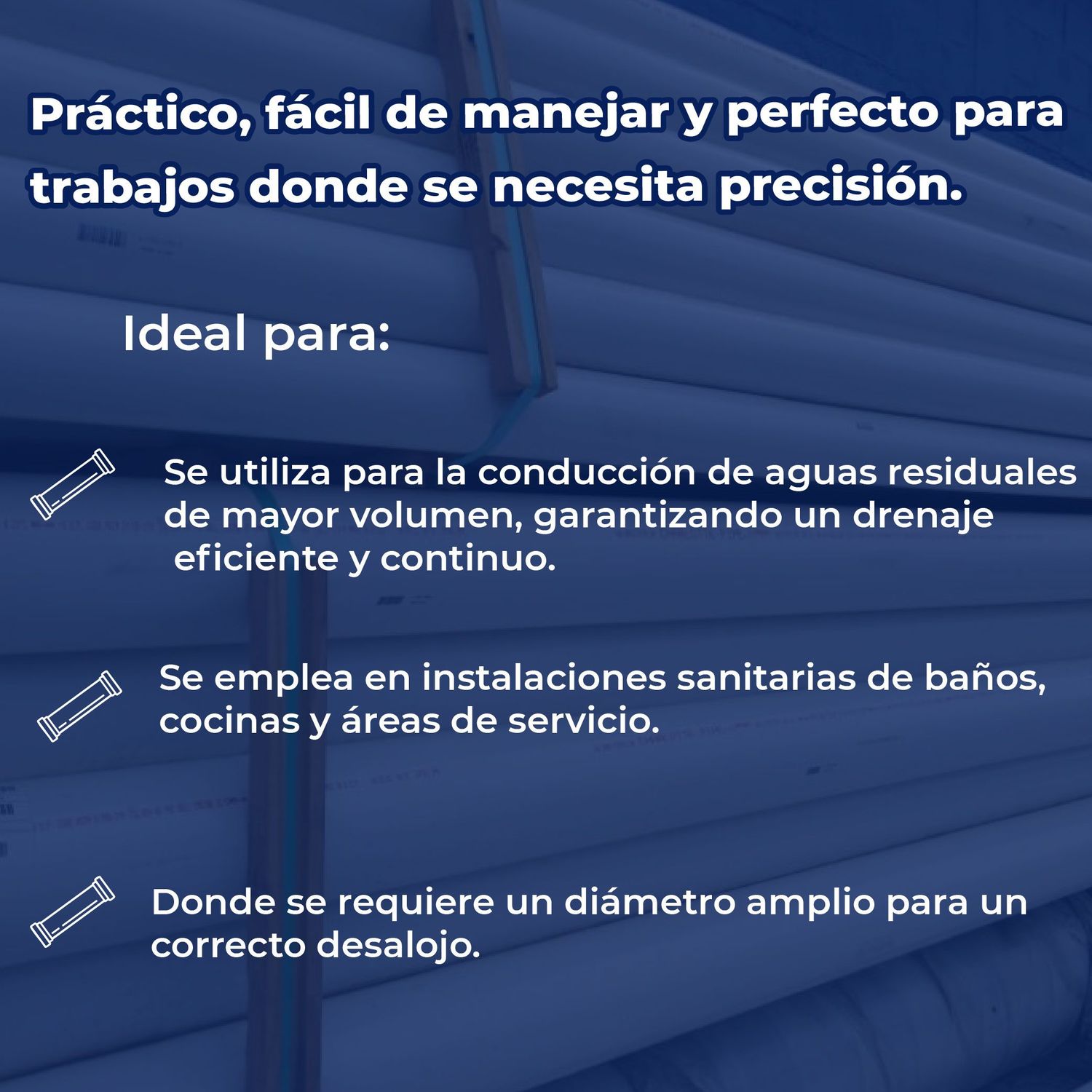 Tubo Sanitario PVC Norma 75 mm 3 x 1 m Advance