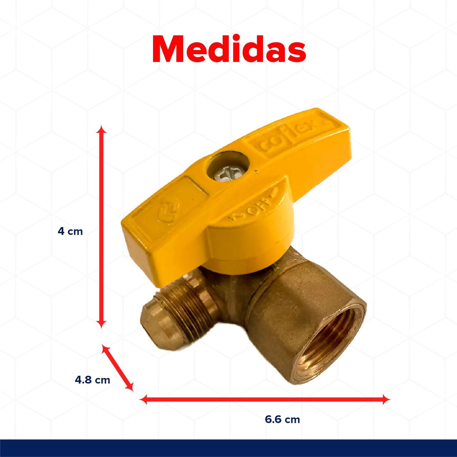 Llave Gas Control Angular 1/2 x 3/8 pulg Flare