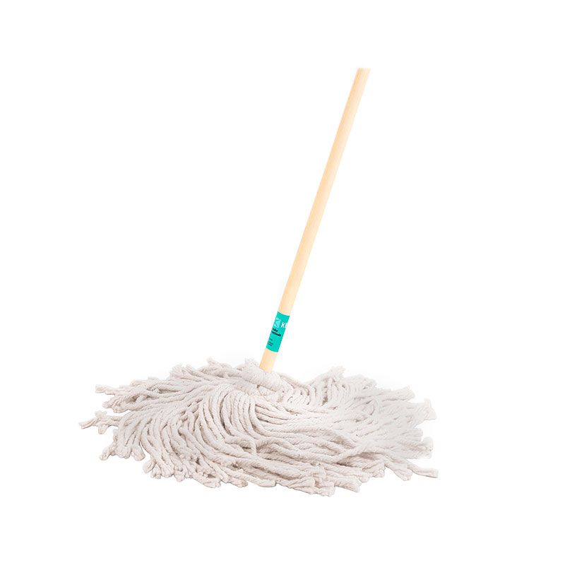 Trapeador Pabilo Algodón Bastón Madera 120 cm