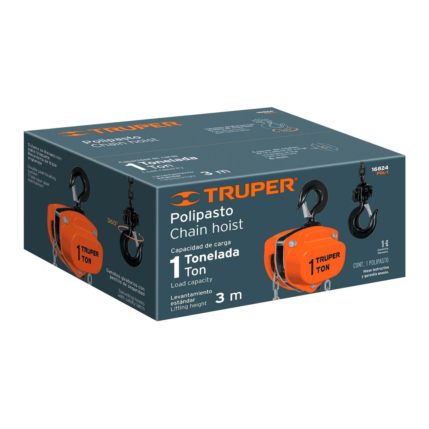 Polipasto Truper Palanca 1½ Tonelada