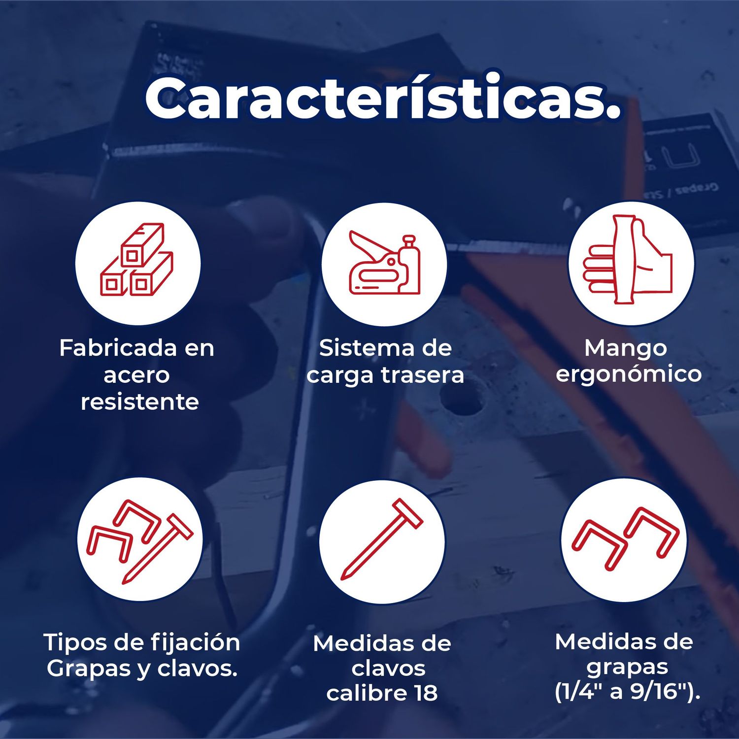 Engrapadora / clavadora tipo pistola uso rudo Truper