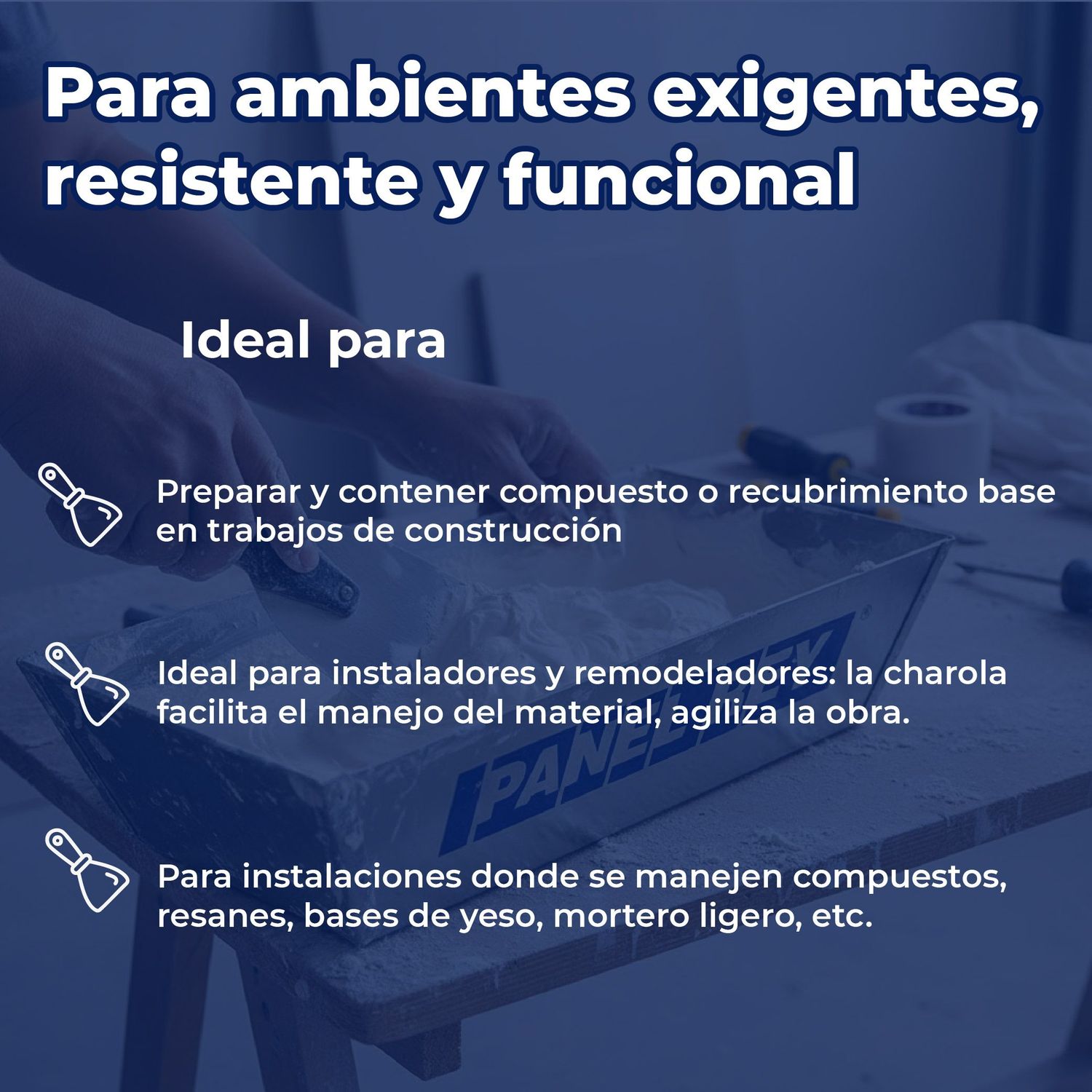 Charola Acero Inoxidable 12" Panel Rey Para Compuesto