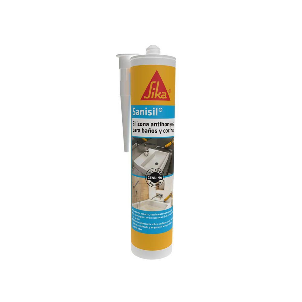Silicón Transparente Sanisil Sika 300 mL