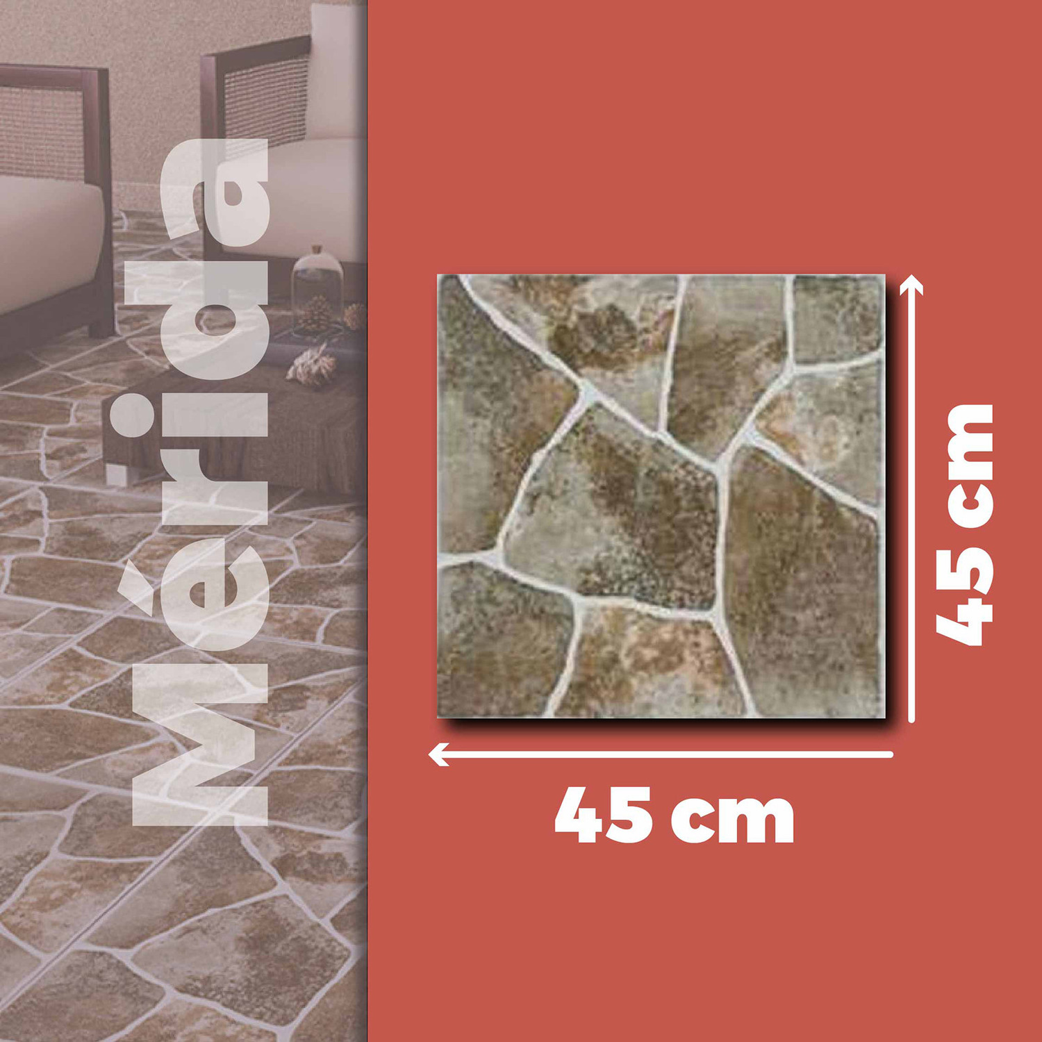 Piso Mérida Multicolor Daltile 45x45 cm