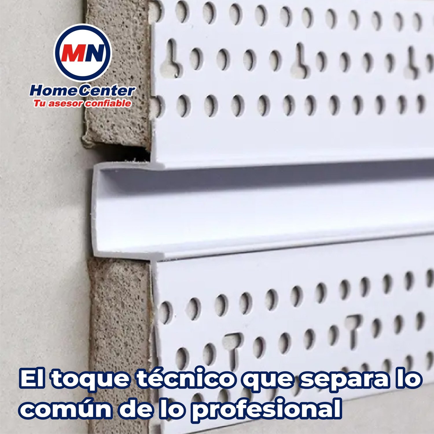 Junta de Control PVC 1/2" x 3.05 m para Sistema de Tablaroca