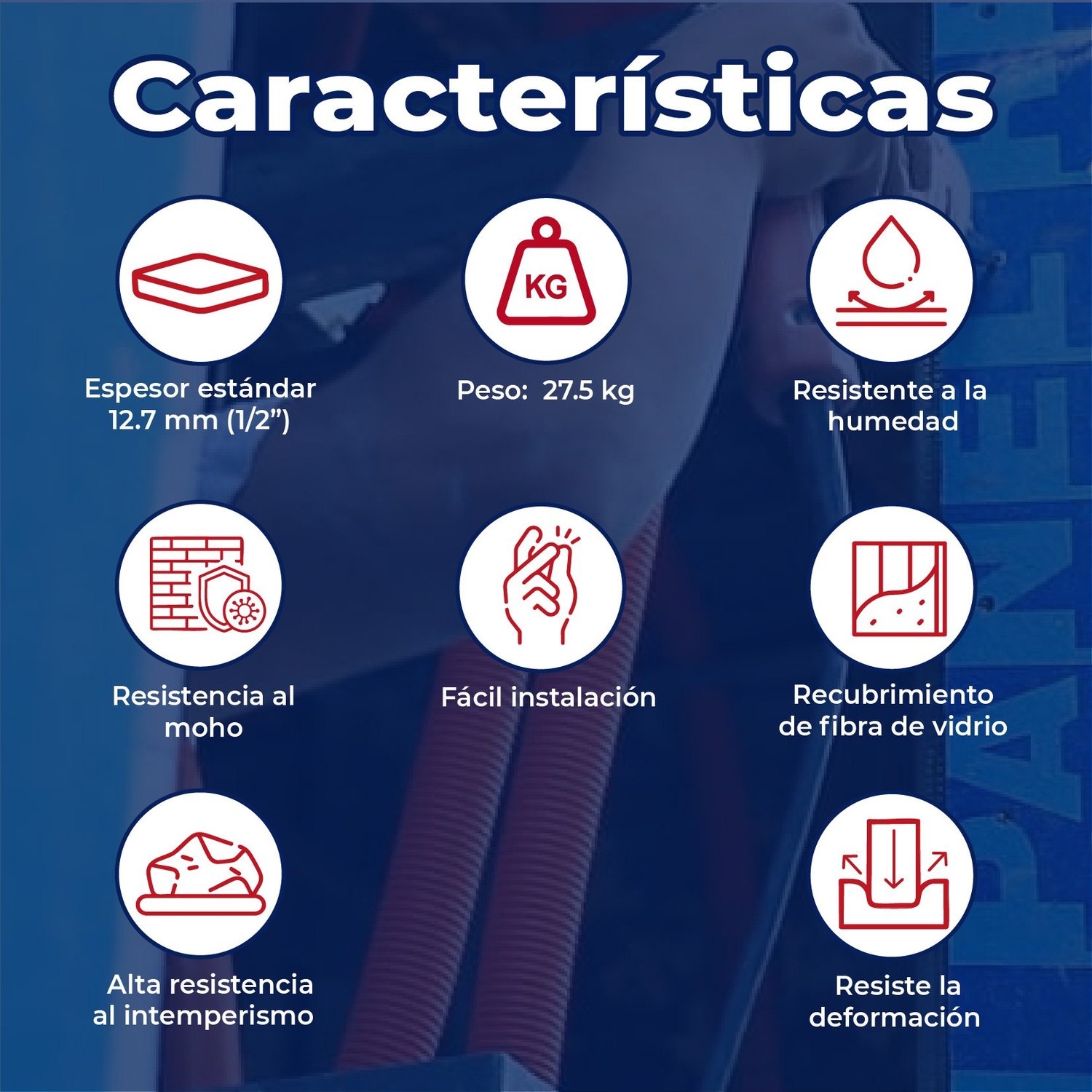 Panel Yeso Exterior FV Glassrey 1/2 27.5 KG