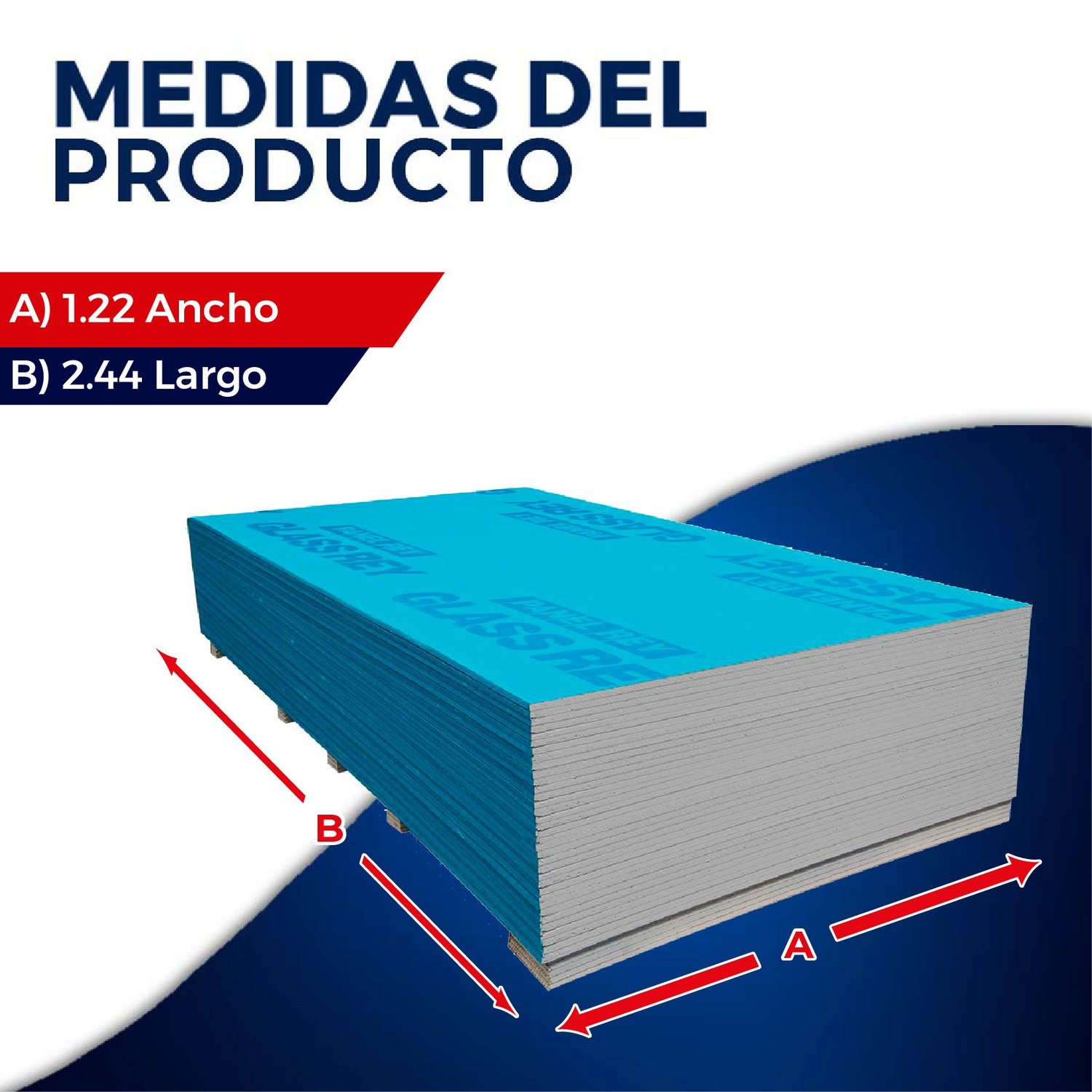 Panel Yeso Exterior FV Glassrey 1/2 27.5 KG