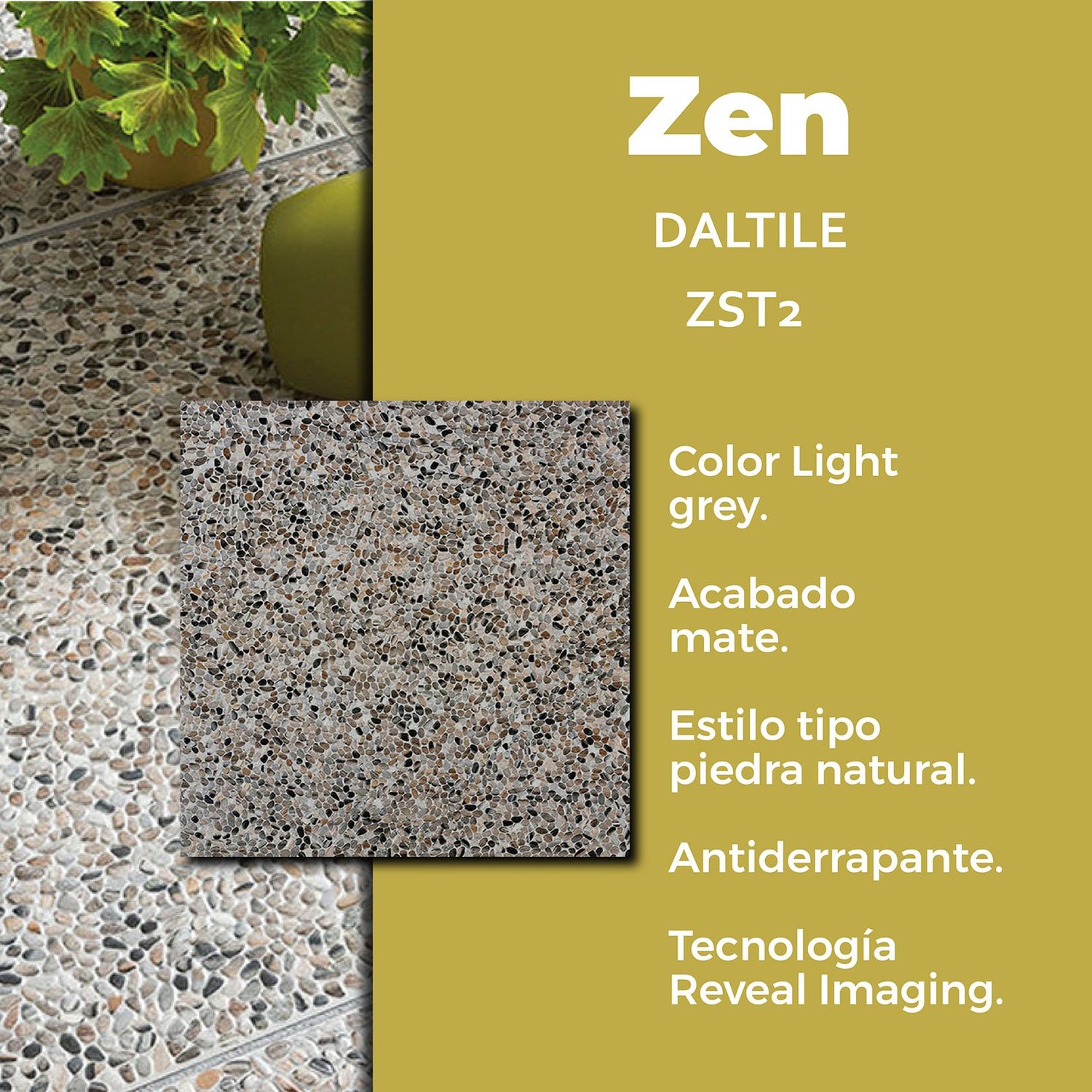 Piso Zen Light Gray Daltile 60.5 x 60.5 cm