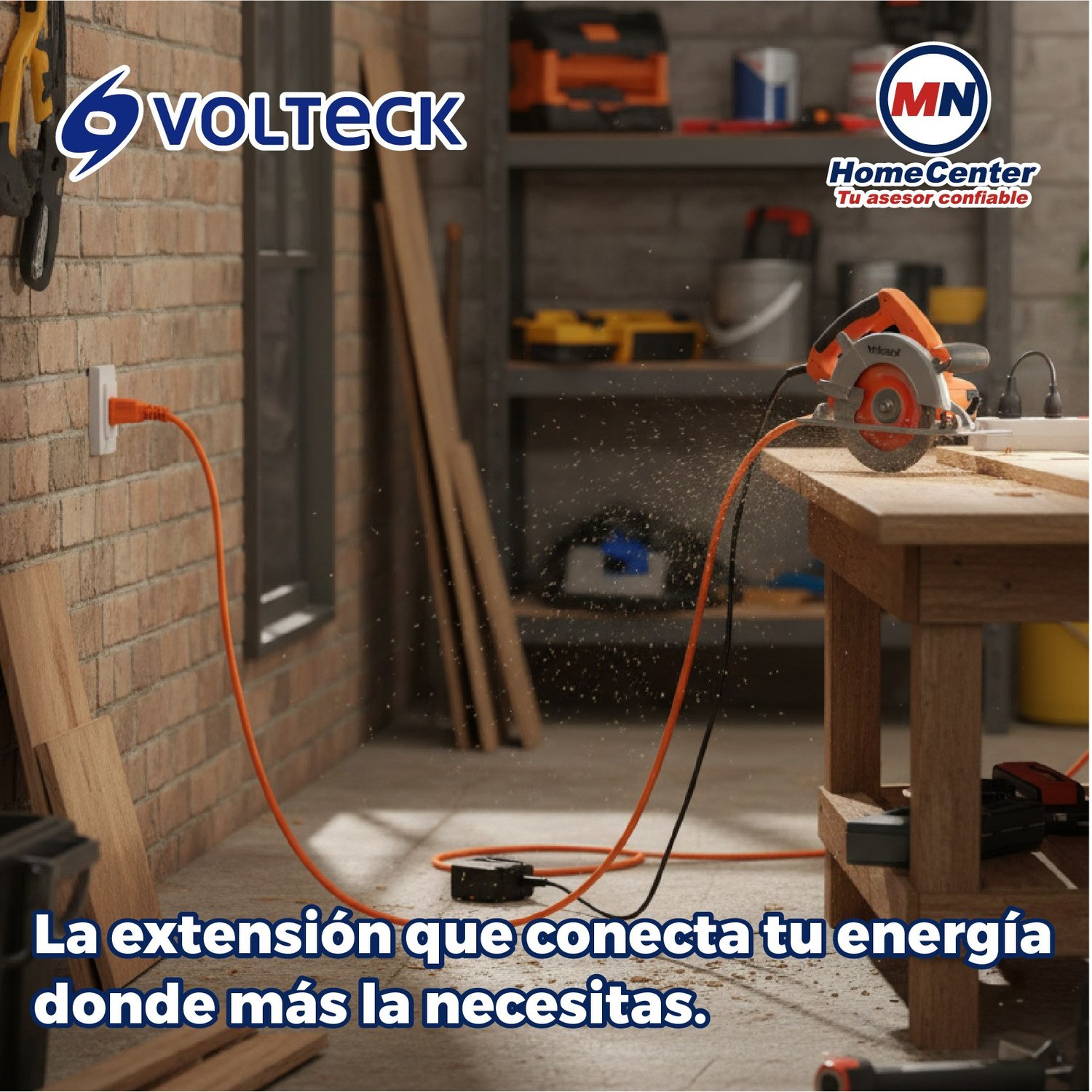Extensión Eléctrica Volteck Naranja 30 m