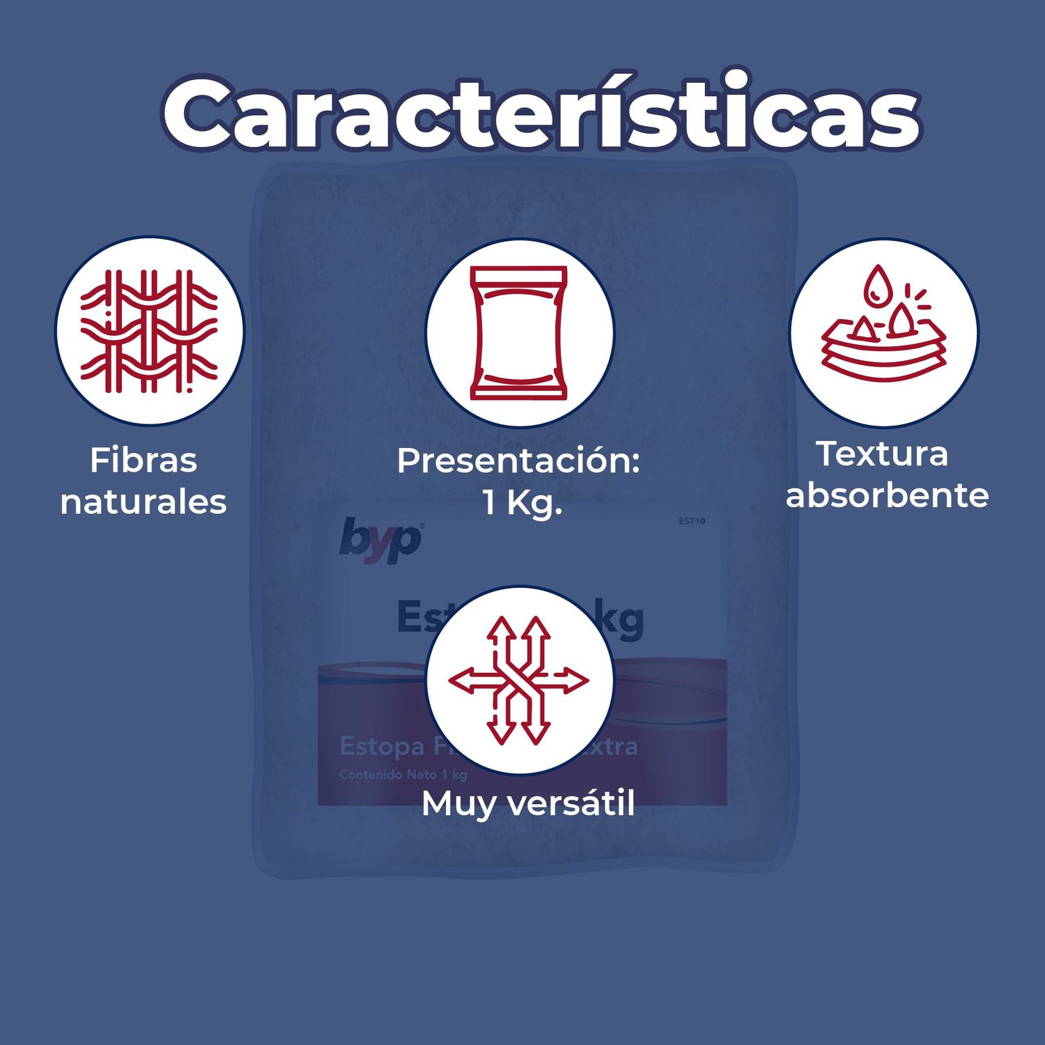 Estopa Blanca Byp Para Uso General 1 kg