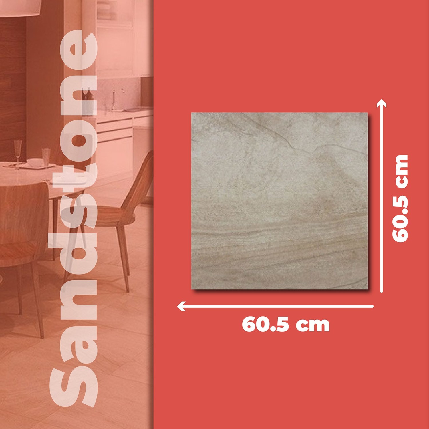 Piso Sandstone Gris Daltile 60.5 x 60.5 cm