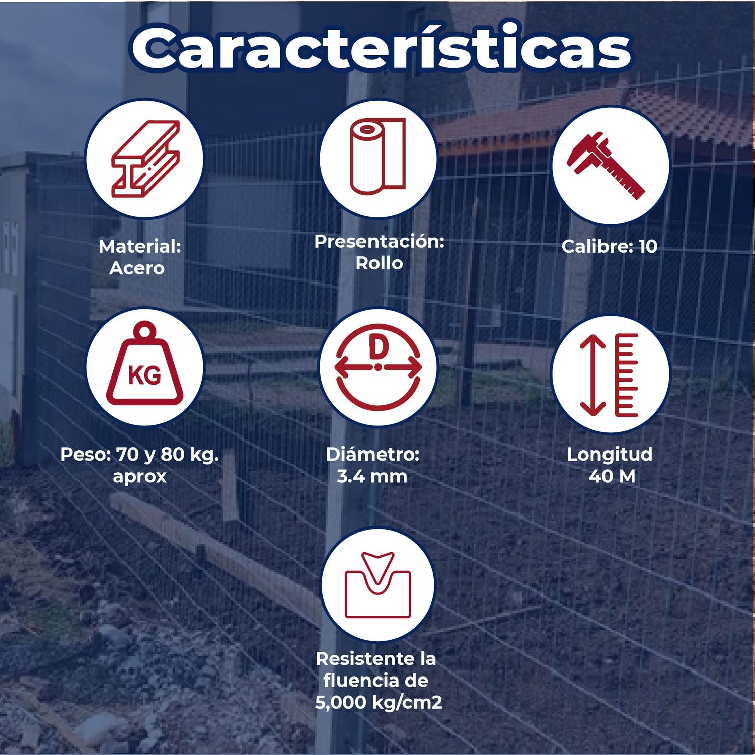 Malla electrosoldada 66-88 2.5X40ML (100 M2)