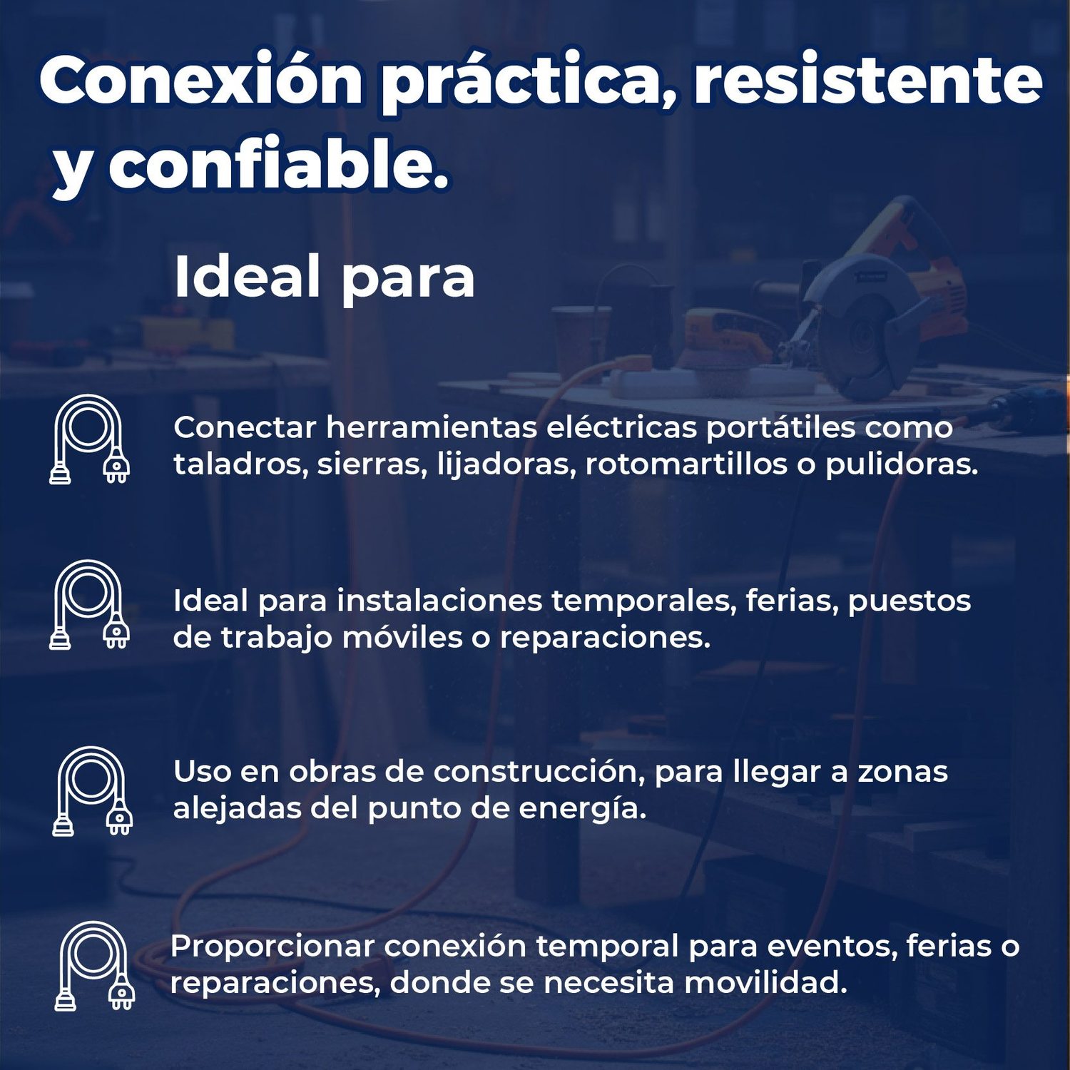 Extensión Eléctrica Volteck Naranja 4 m