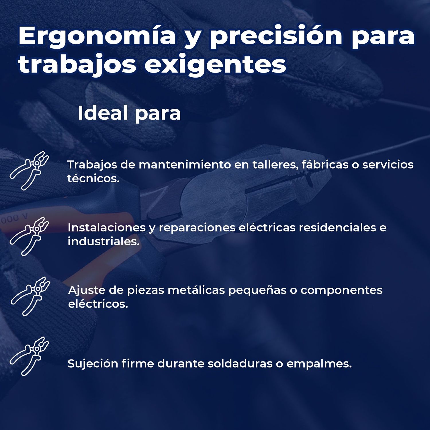 Pinza Electricista Profesional Comfort Grip Truper 7 pulg