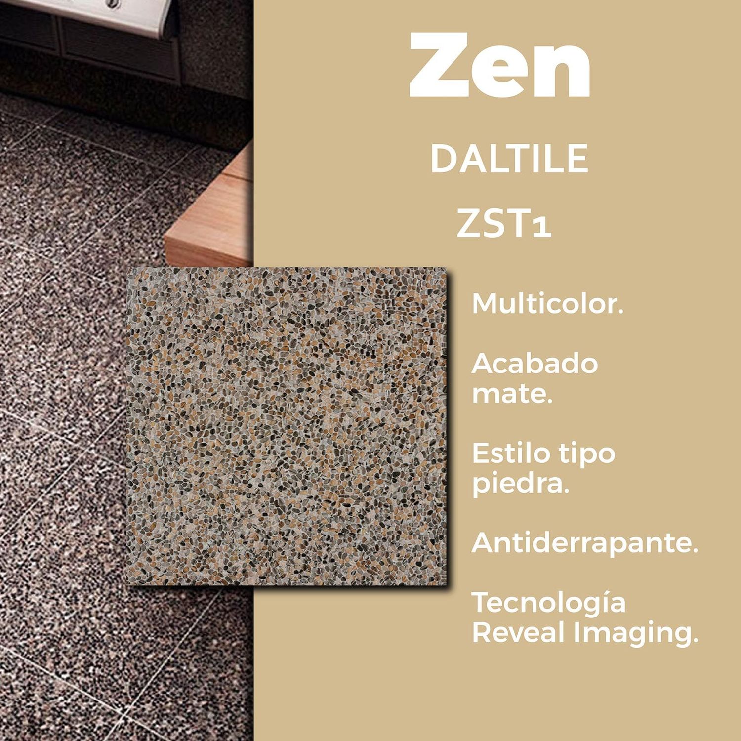 Piso Zen Multicolor Daltile 60.5 x 60.5 cm