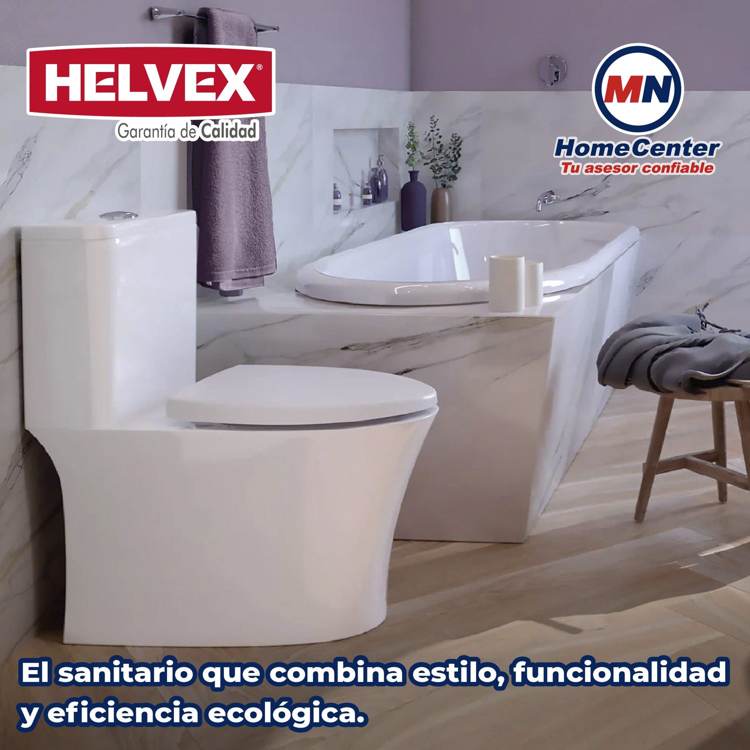 Sanitario WC una pieza Rivoli Plus Blanco 4.8 L Helvex