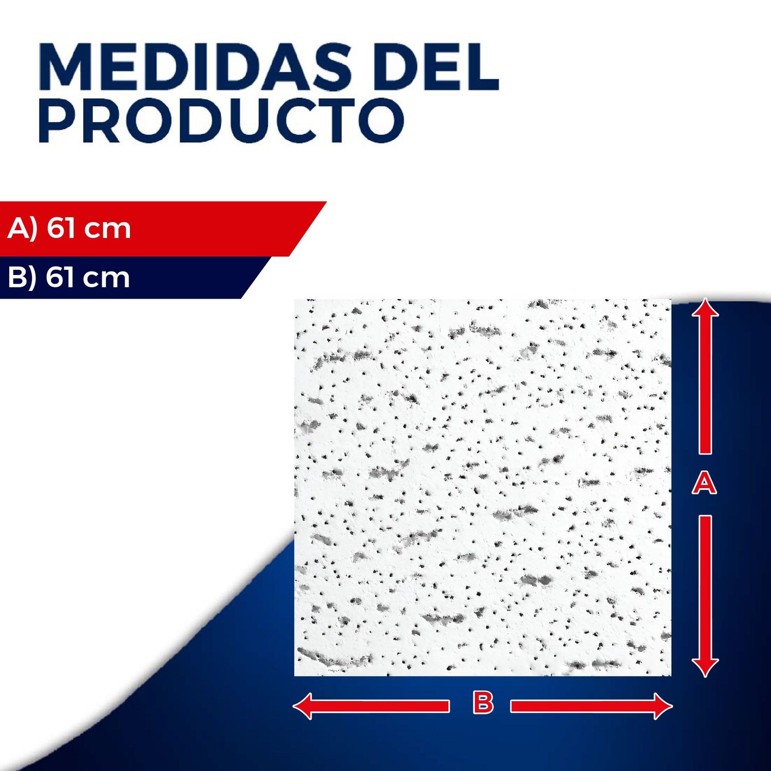 Plafón Cortega 704 5/8 pulgs 61 x 61 cm