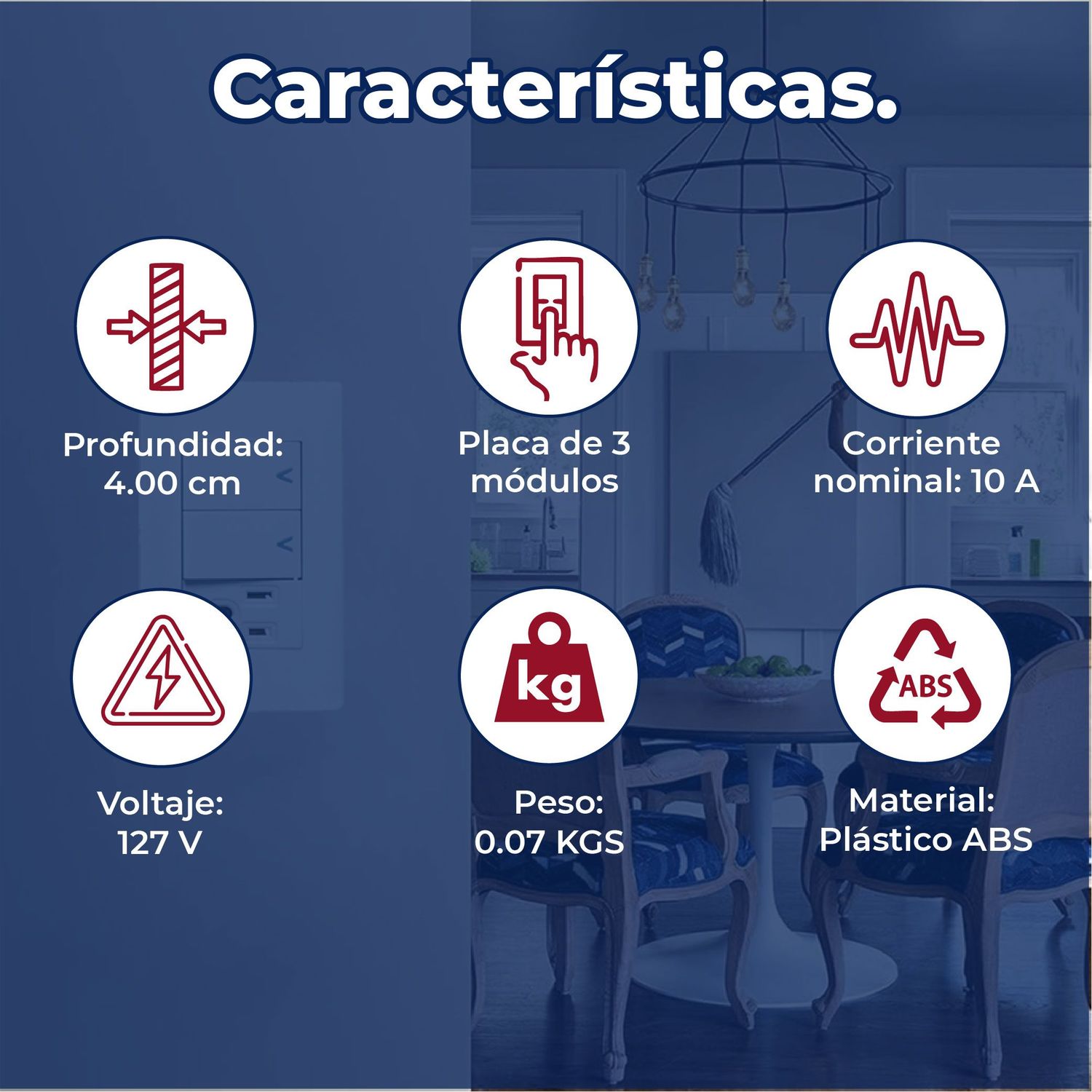 Placa 2 Apagadores Sencillos 1 Contacto Lucek Blanco BA19B