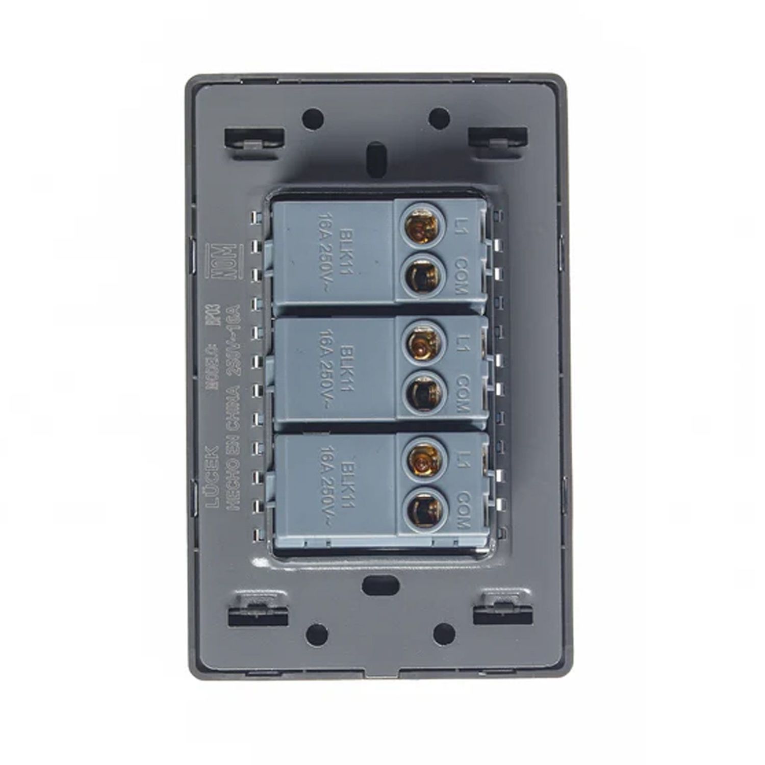 Placa 3 Apagadores Sencillos Lucek BP03MA