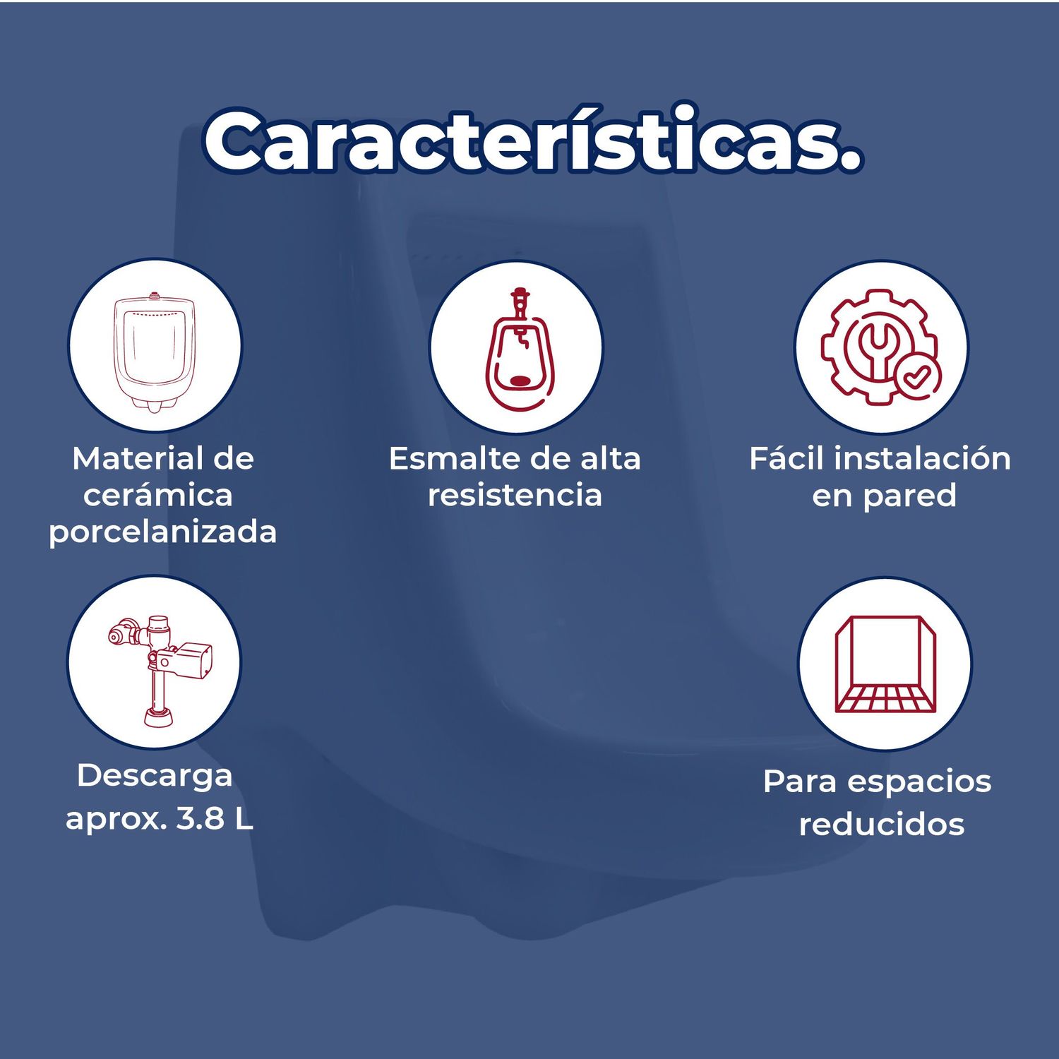 Mingitorio Cato Terra II Blanco de Cerámica para Baño de 3.8 L