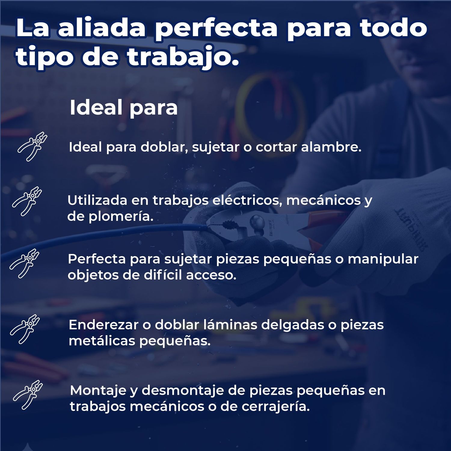 Pinza de chofer 8" mango de pvc truper