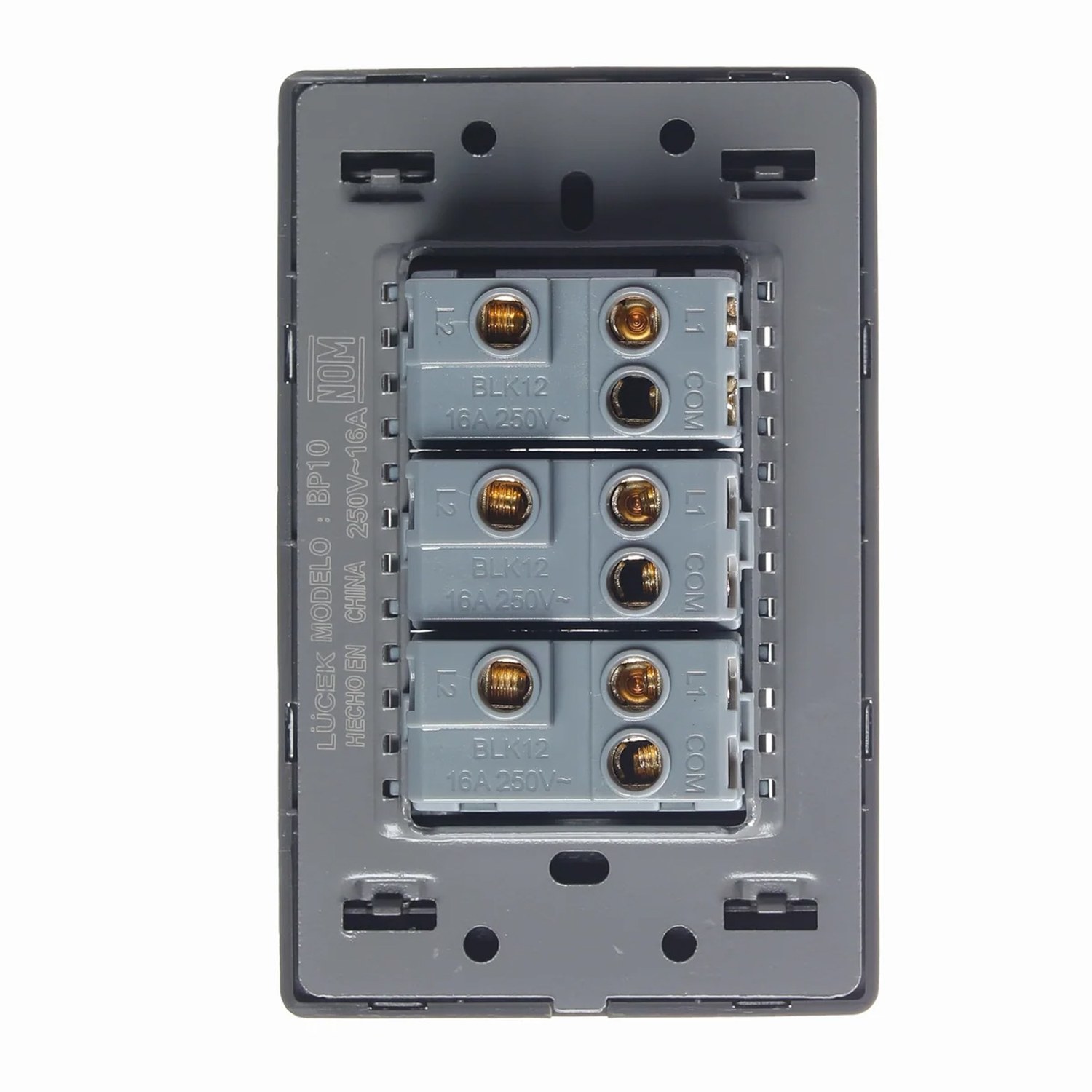 Placa 3 Apagadores Lucek BP10MP