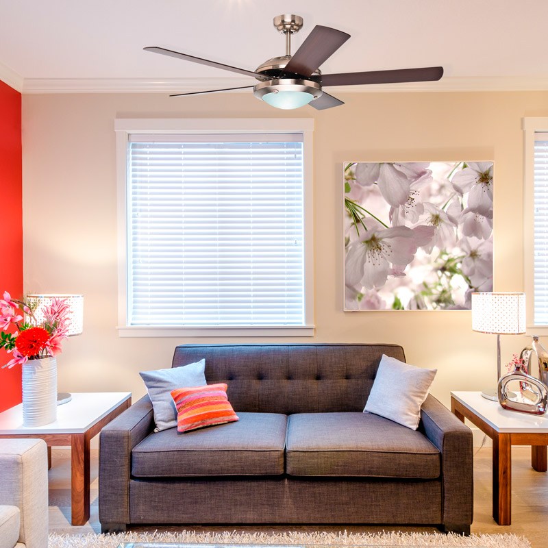 Ventilador de Cielo Solaris Níquel Cepillado 52 pulg