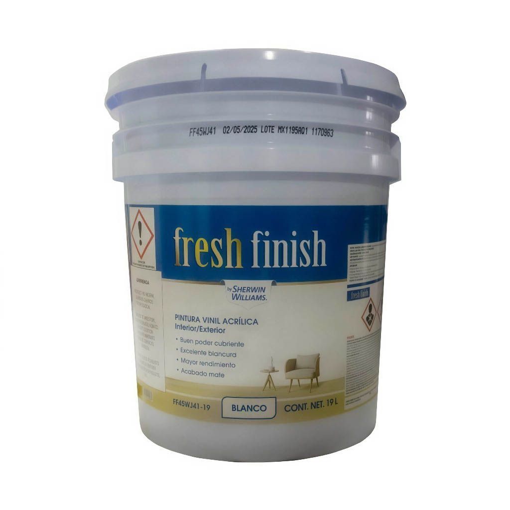 Pintura Vinil Acrílica Blanca Fresh Finish 19 Lt