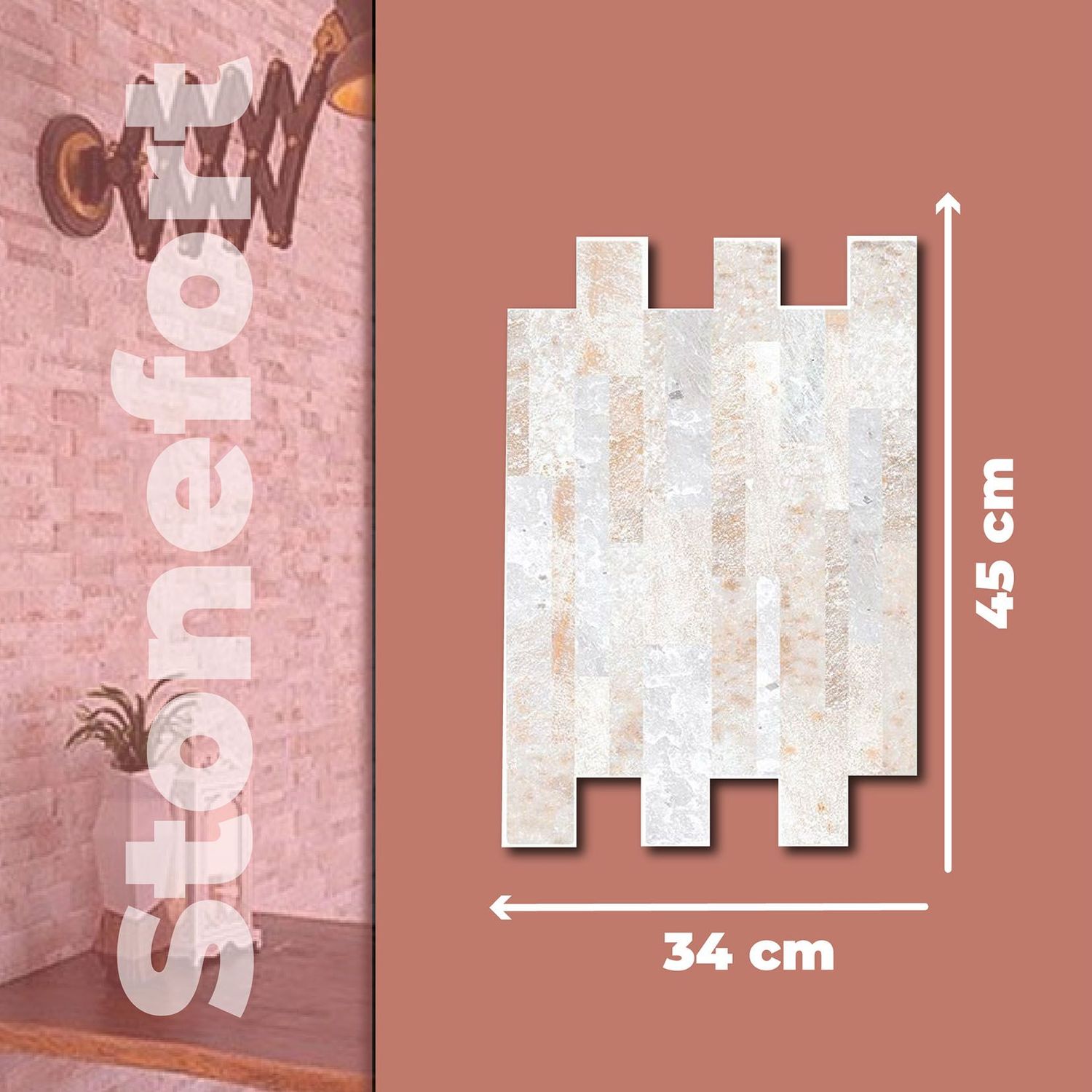 Muro Stonefort Gold Daltile 34 x 45 cm